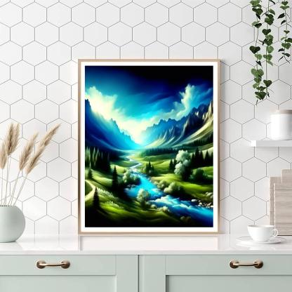 Enchanting Mountain Valley Numbered Painting Kits