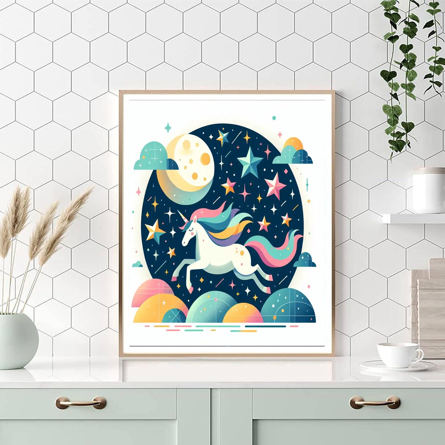 Magical Midnight Ride With Moonlit Unicorns Paint By Numbers Kits