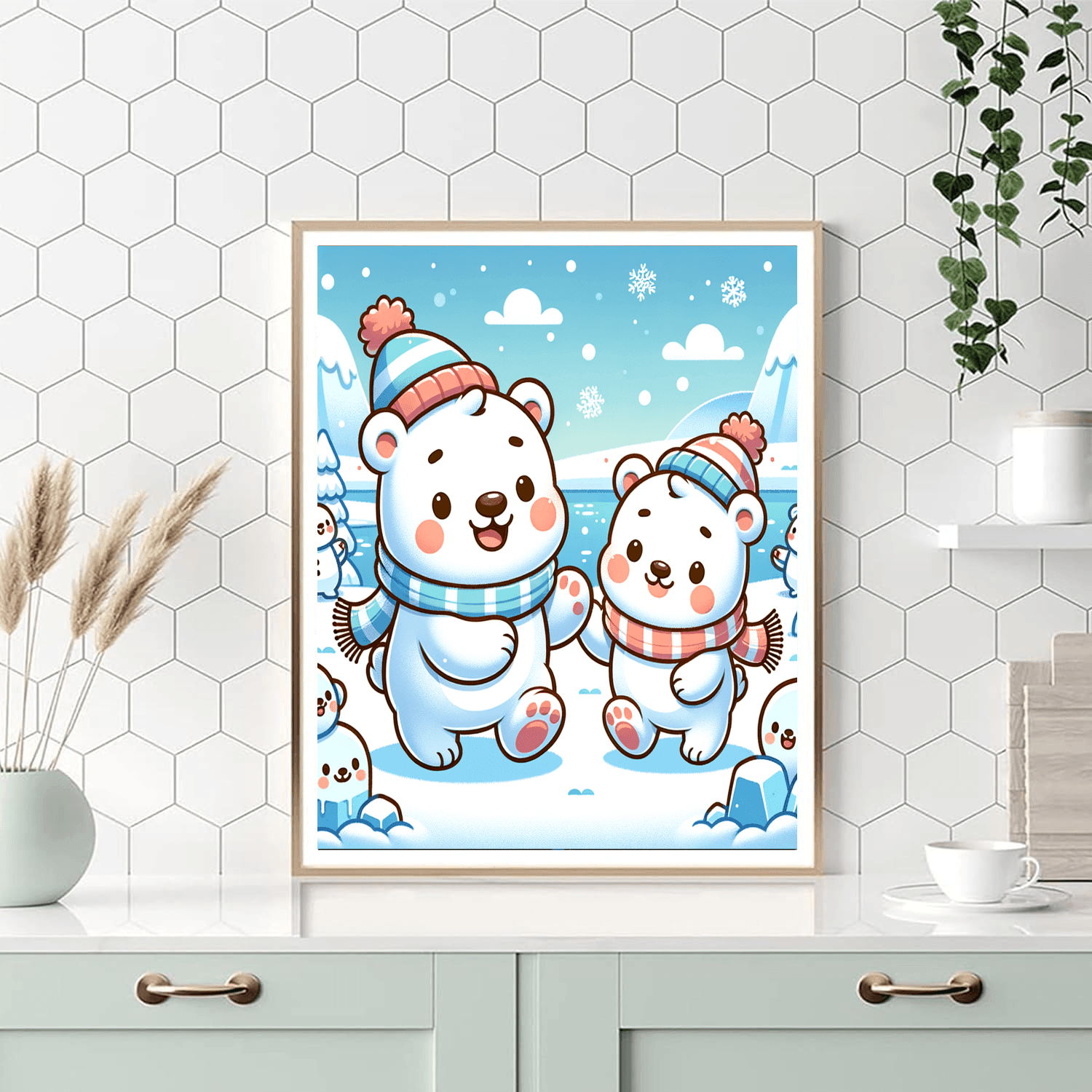 Cuddly Polar Bears Paint By Number