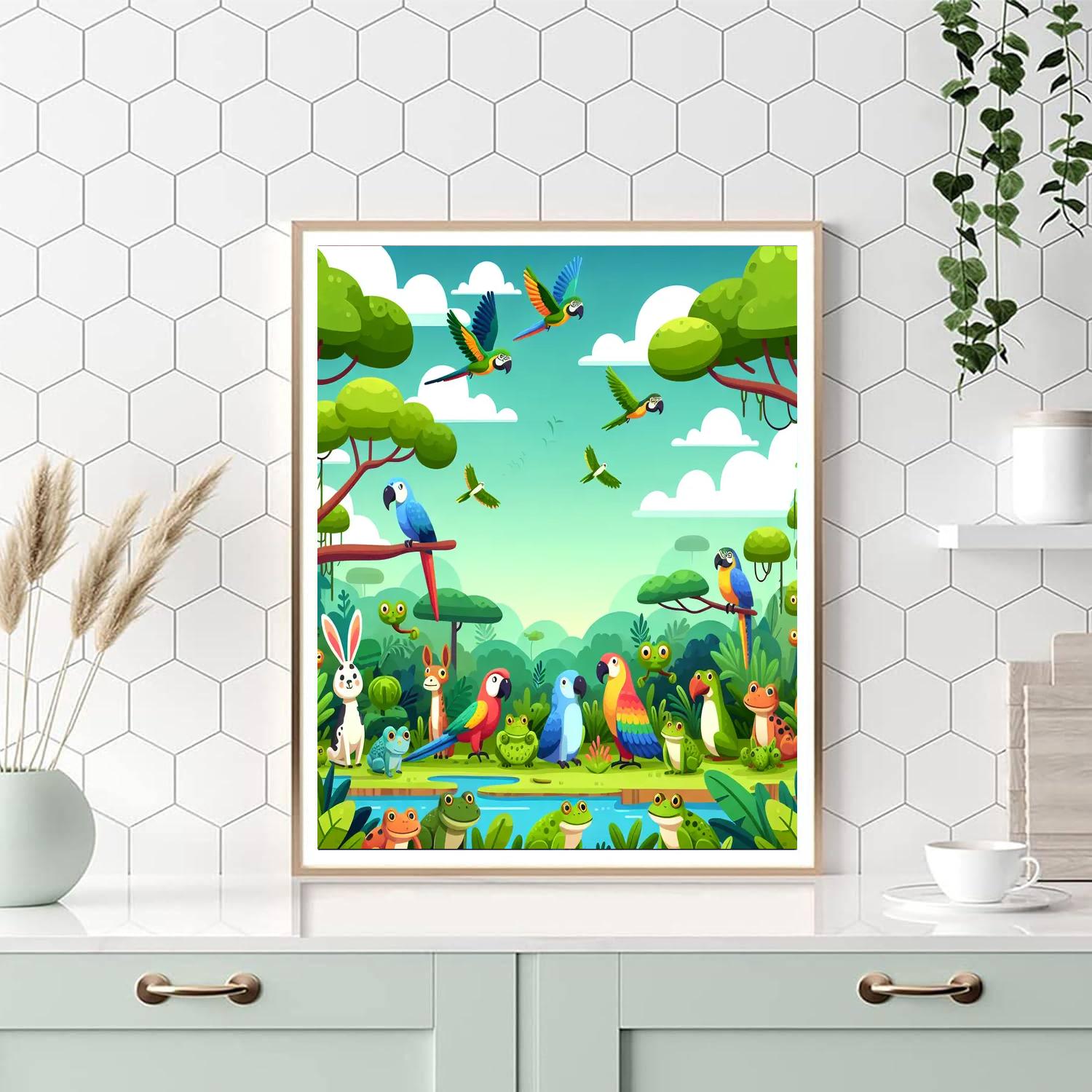 Radiant Rainforest Retreat Paint By Numbers Art