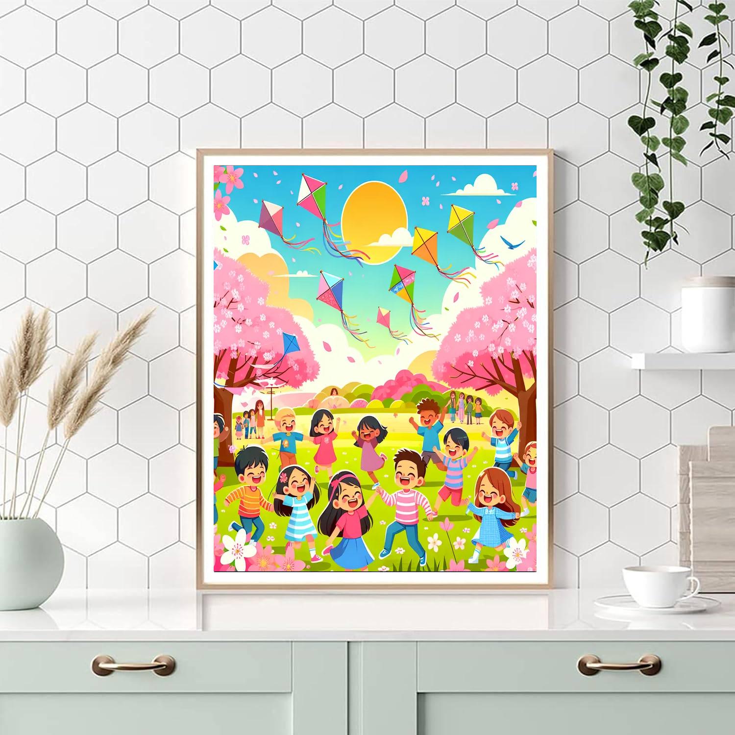 Cheery Cherry Blossom Celebration Painting Number Kit