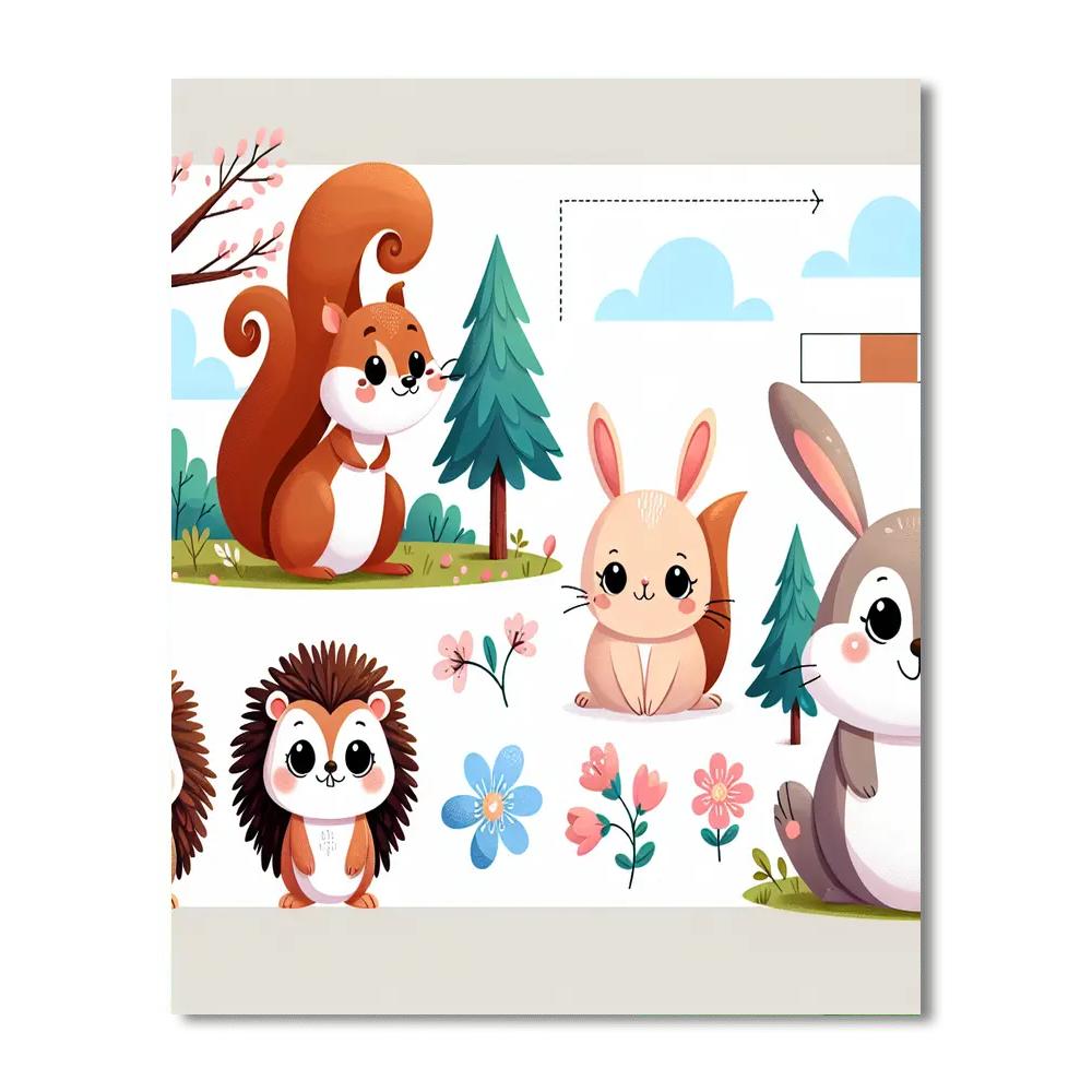 Curious Critter Adventure Numbered Painting Kits