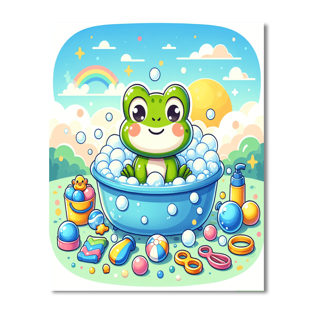 Bubbly Bath Time Frog Paint By Number