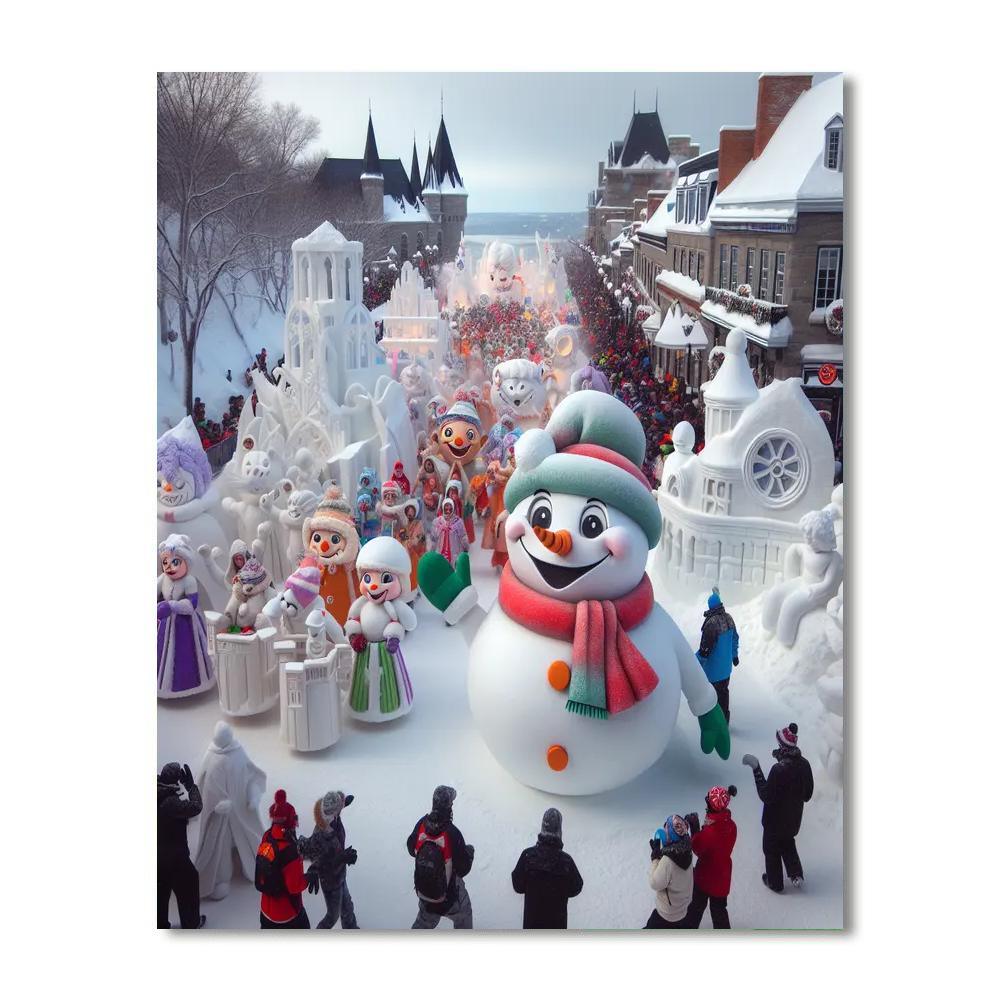 Winter Carnival In Quebec - Canada Number Painting