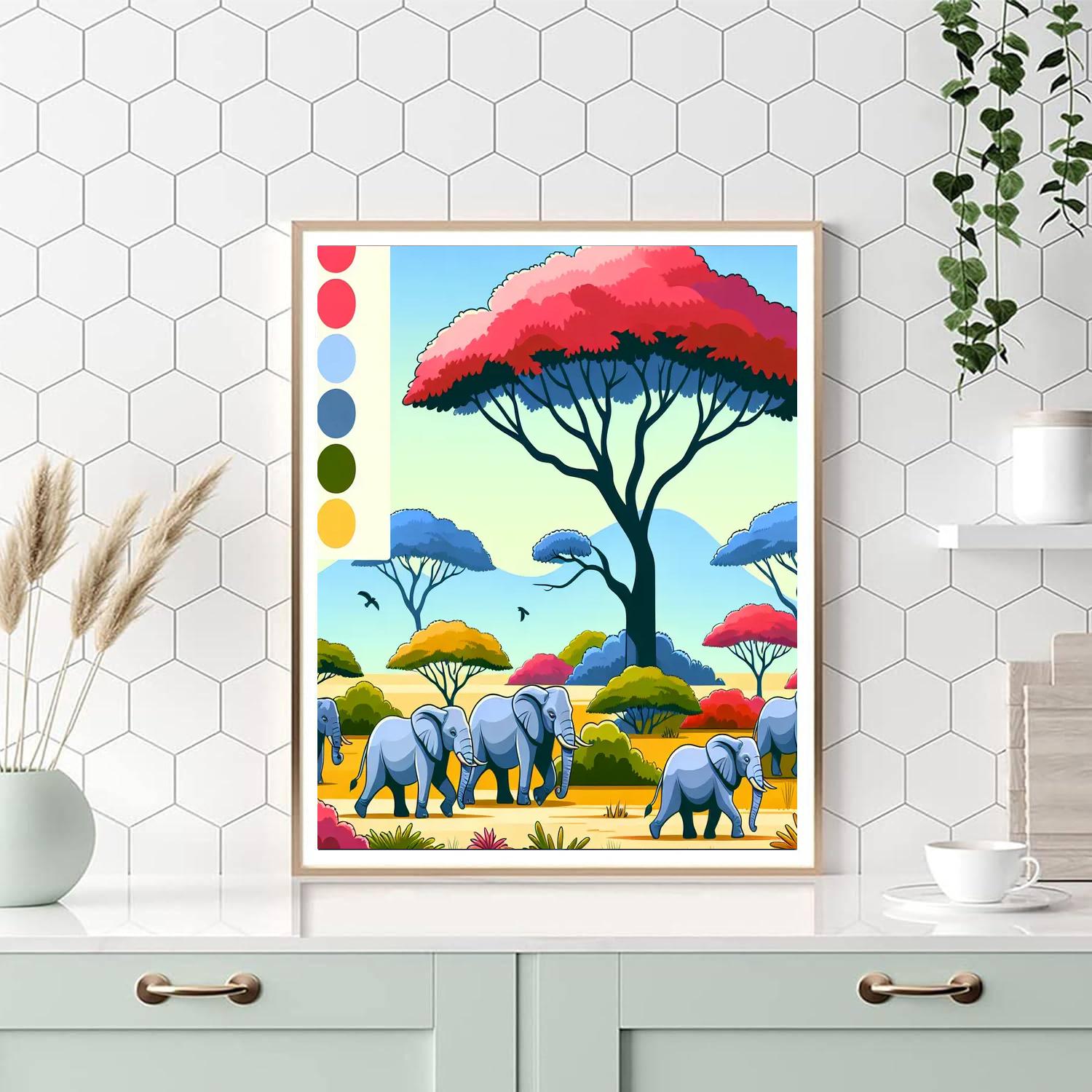 Wise Elephant Walk Painting By Numbers Kit