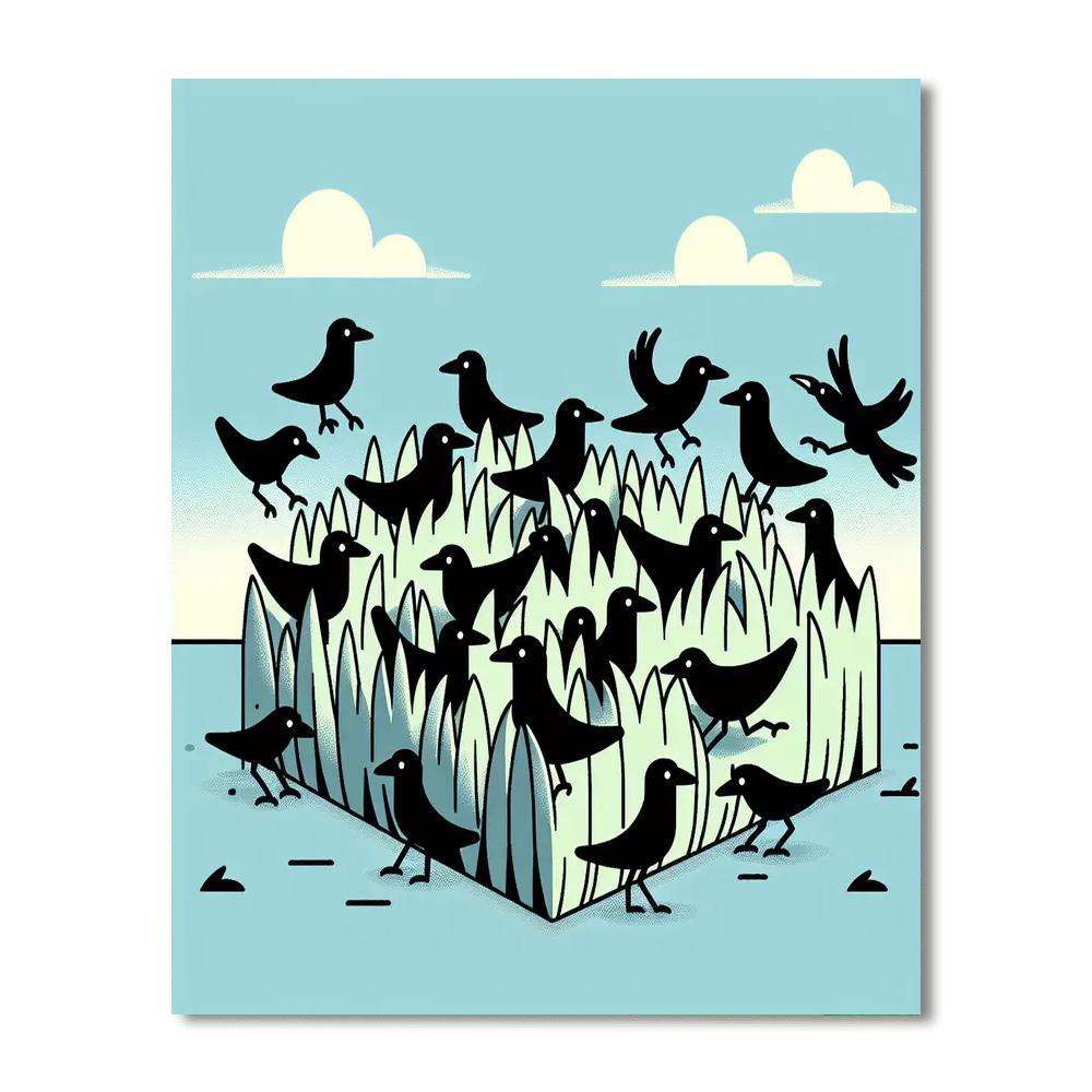 Clever Crow Courtship Paint By Color