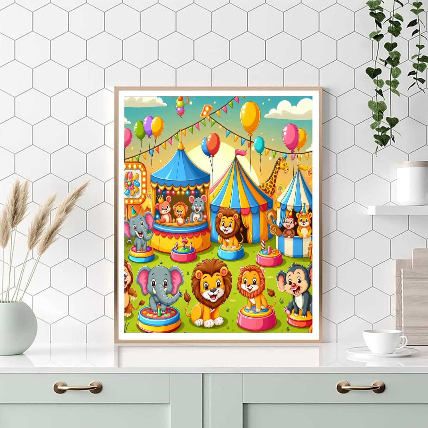 Cheery Carnival Animals Paint By Number