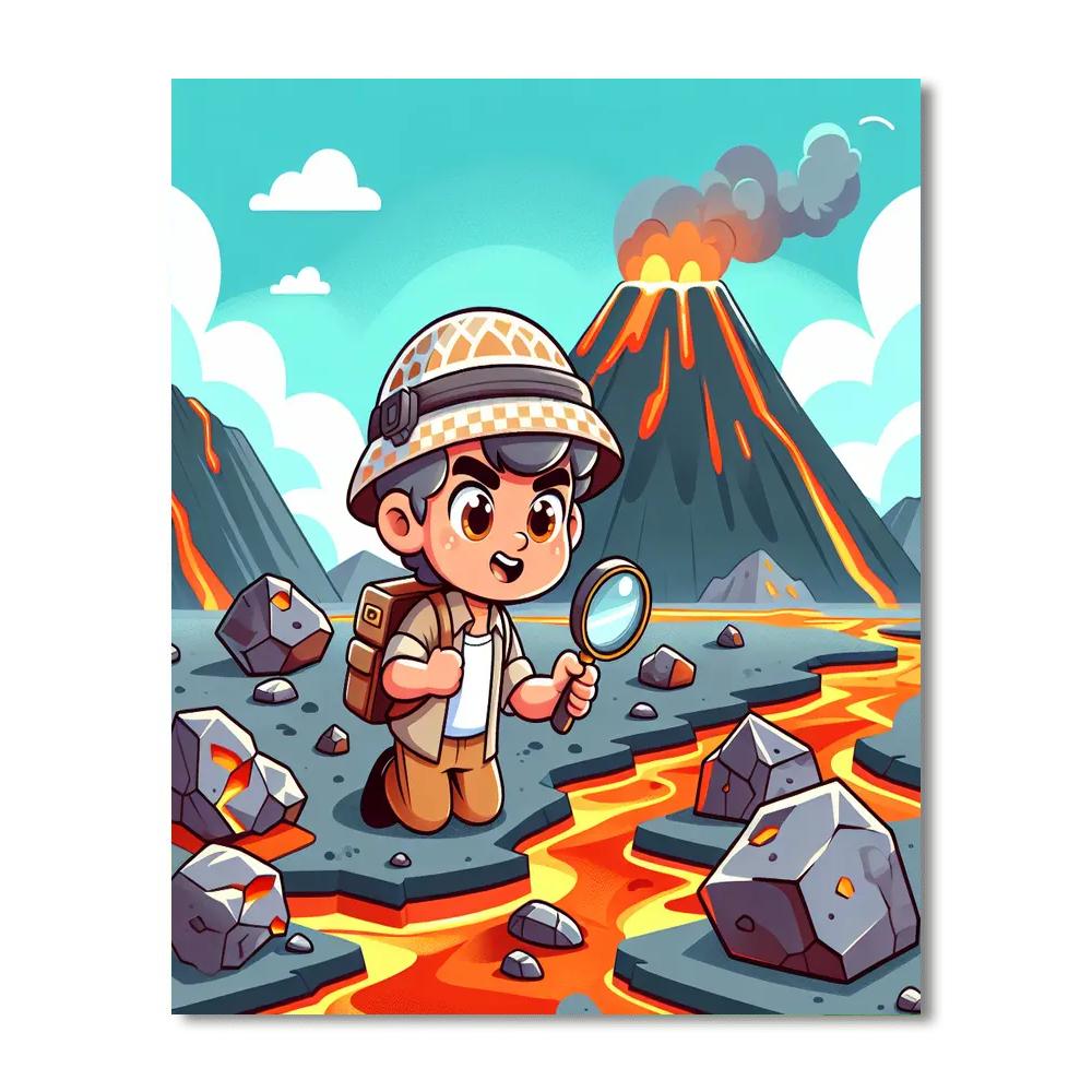 Vibrant Volcanic Adventure Number Painting