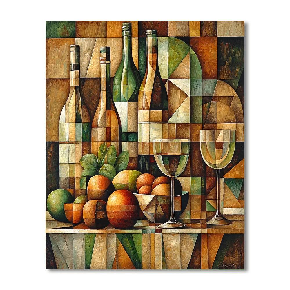 Juan Gris Inspired Cubist Wine And Dine  DIY Paint By Numbers