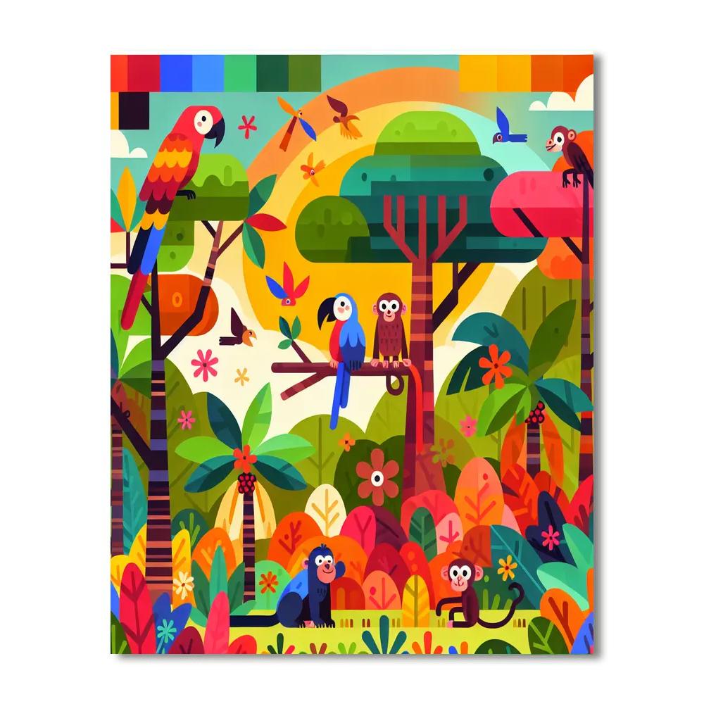 Joyous Jungle Paint By Numbers Art