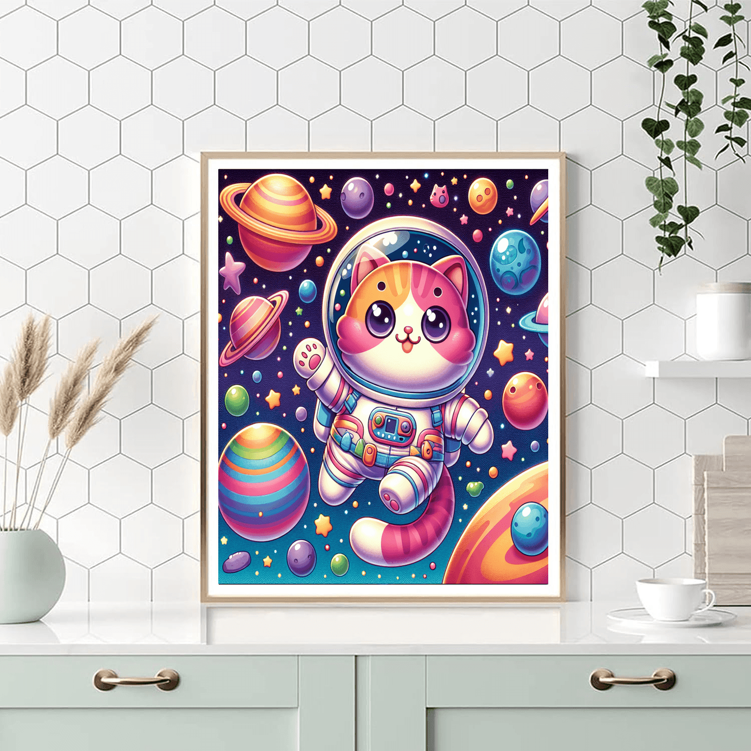 Space Cat Adventures Painting Number Kit