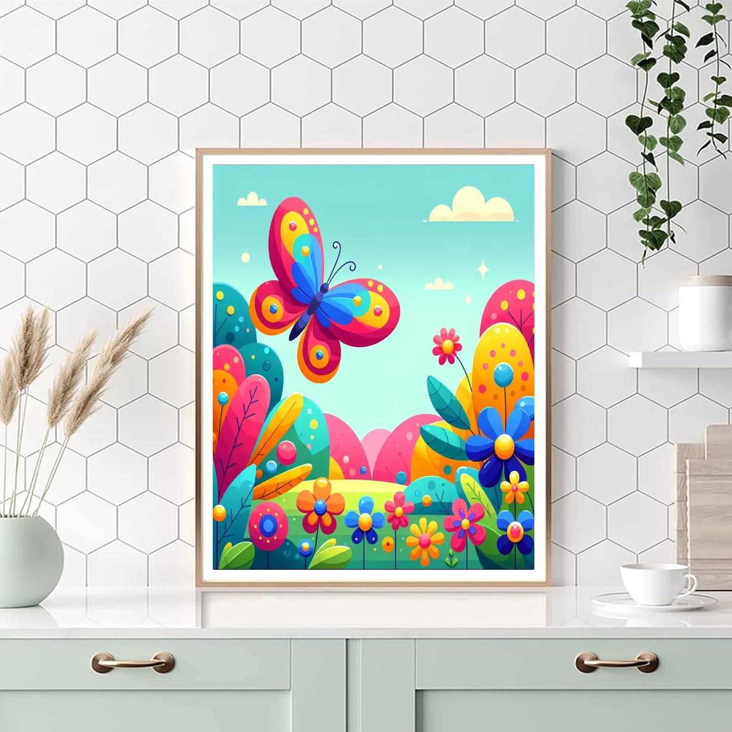 Bubbly Butterfly Adventure Paint By Numbers Art