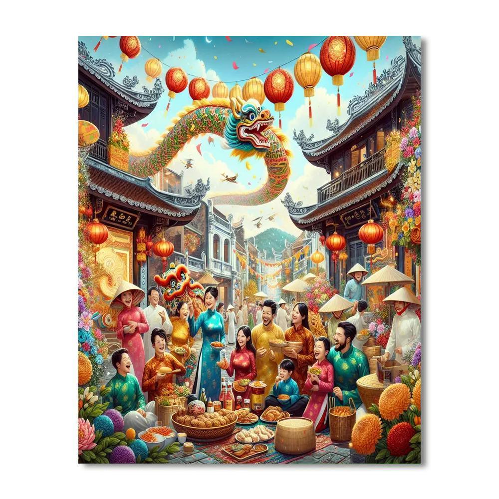 Chinese New Year - Vietnam Numbered Painting Kits