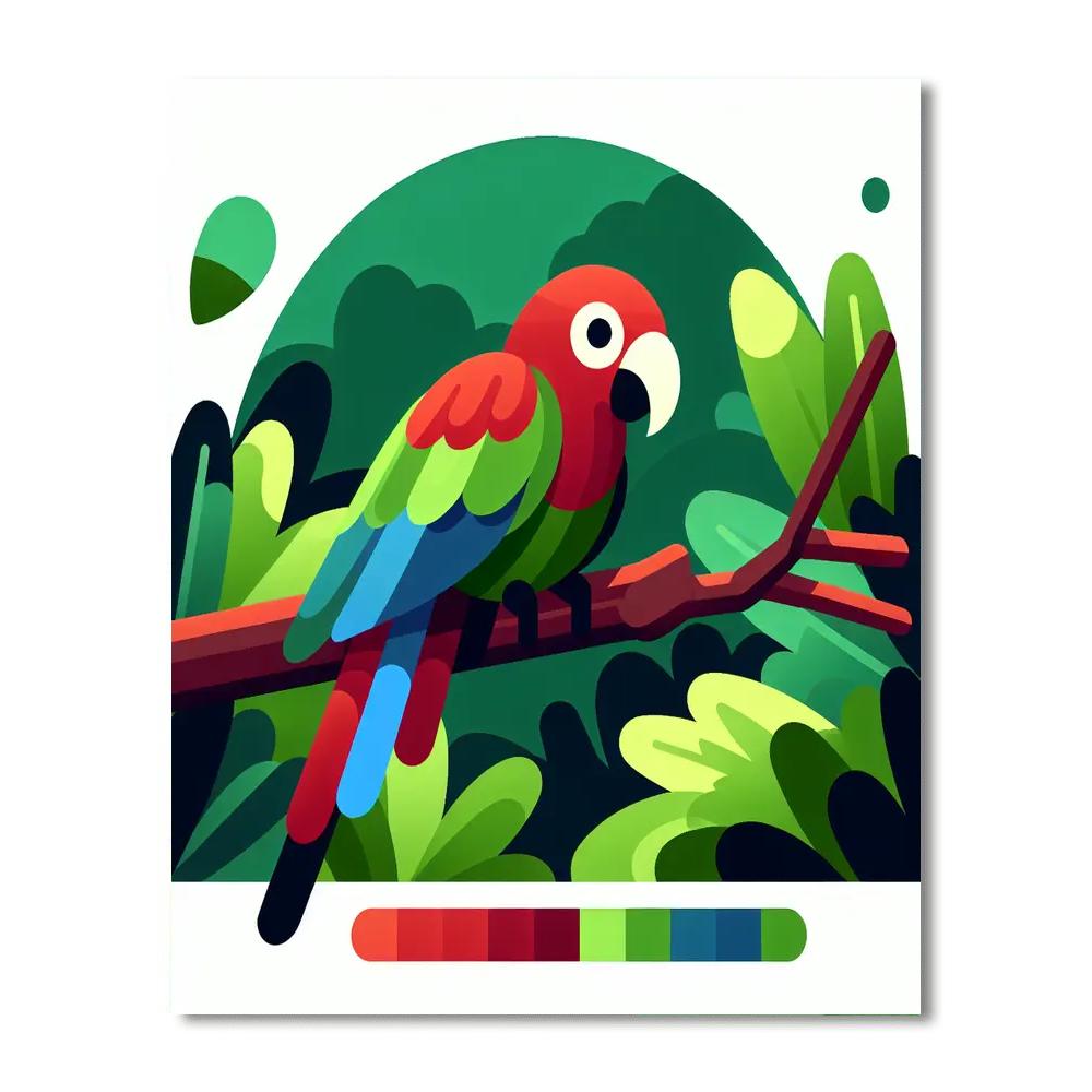 Rainforest Parrot Paradise Painting By Numbers Kit