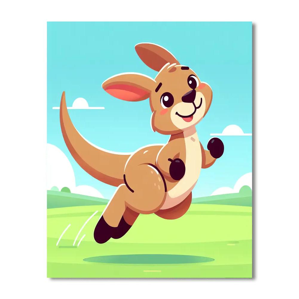 Comical Kangaroo Hop Paint By Numbers