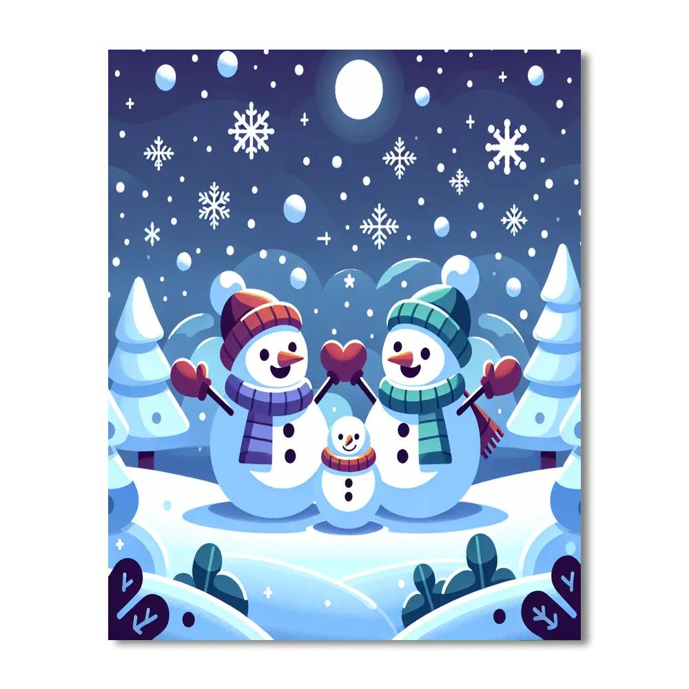 Frosty Snowman Celebration DIY Paint By Numbers