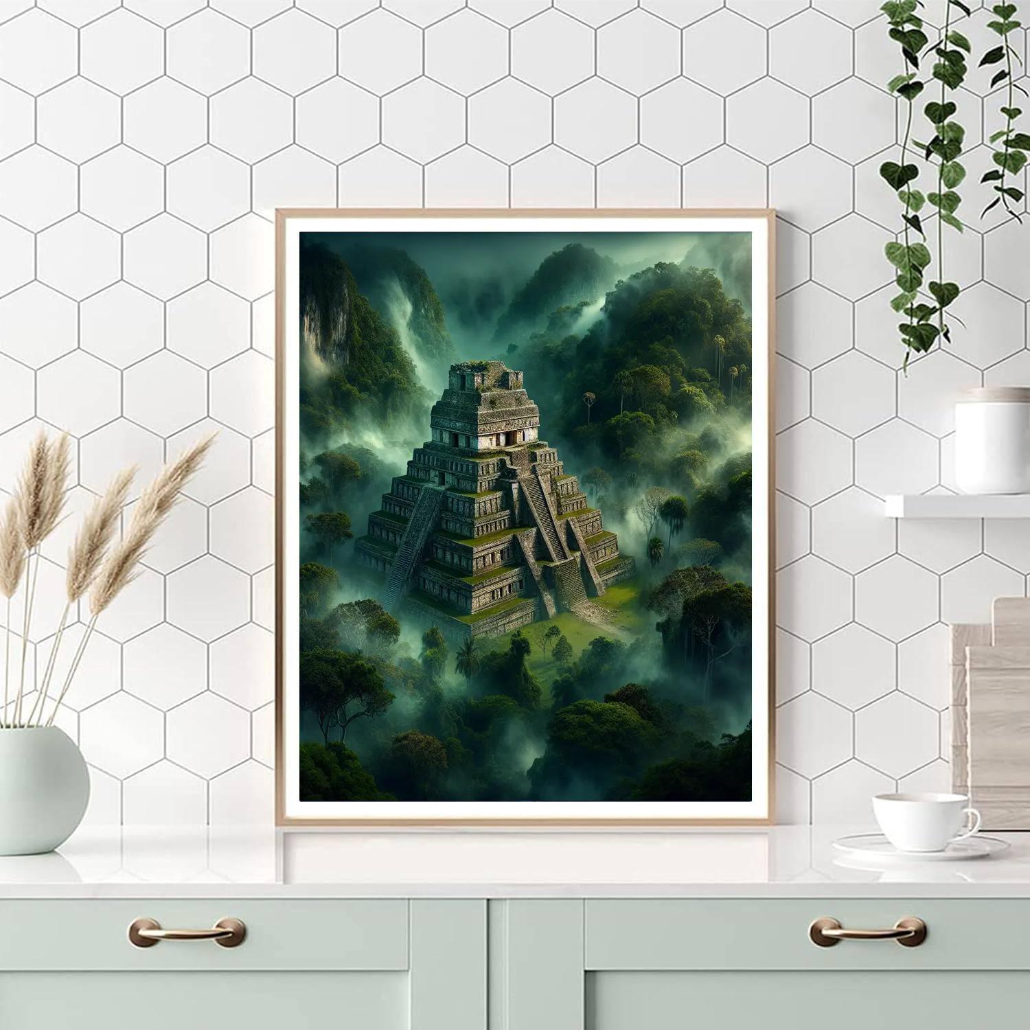 Ancient Mayan Temple Discovery Paint By Numbers Kits