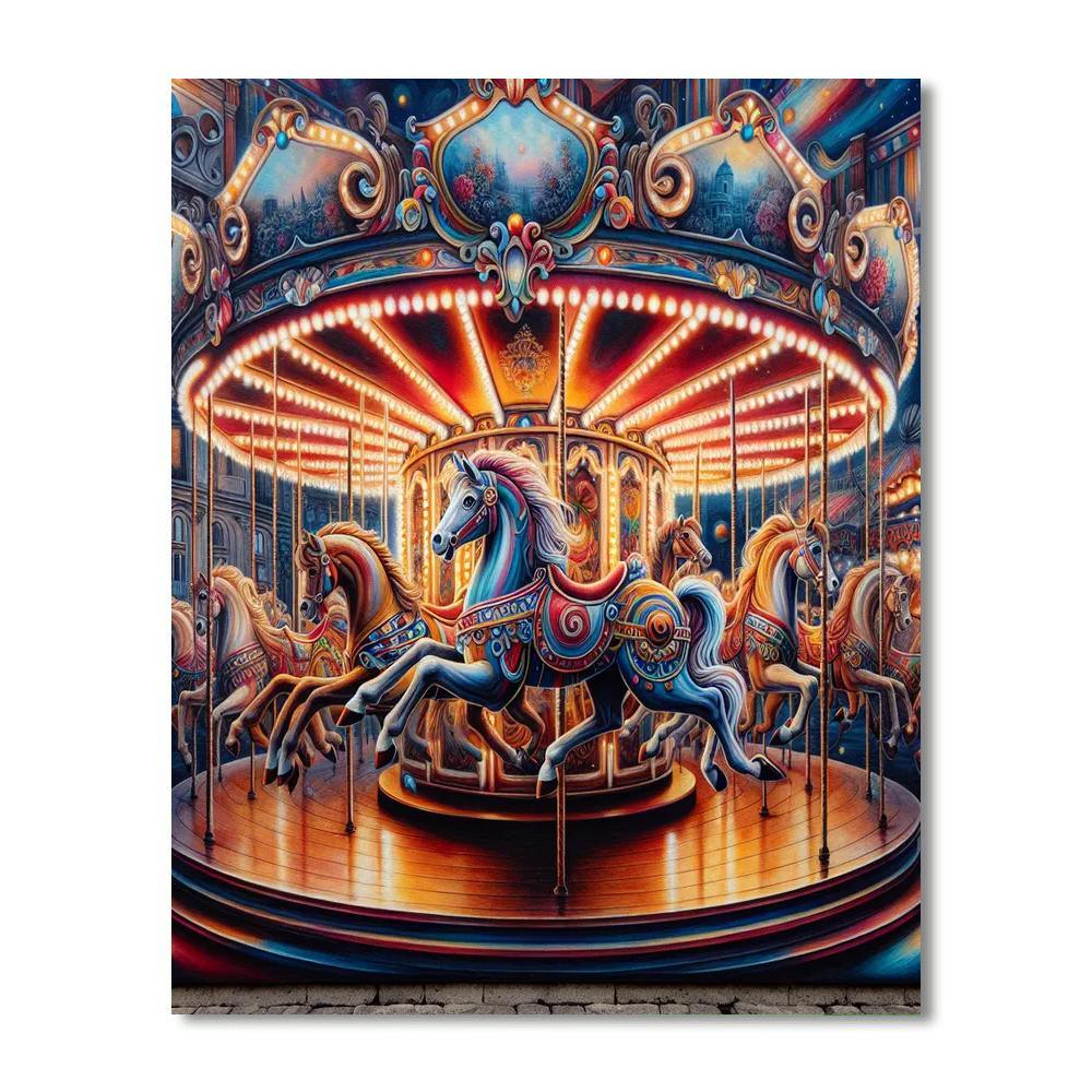 Vintage Carousel Joy Paint By Color