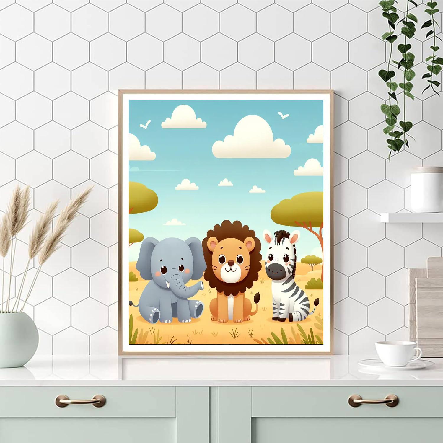 Sweet Safari Adventure Paint By Numbers Art