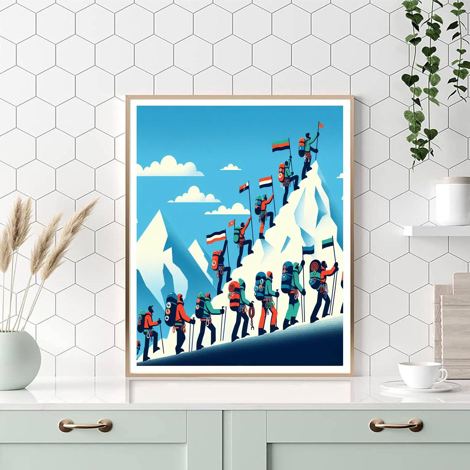 Mountain Adventure Climb DIY Paint By Numbers