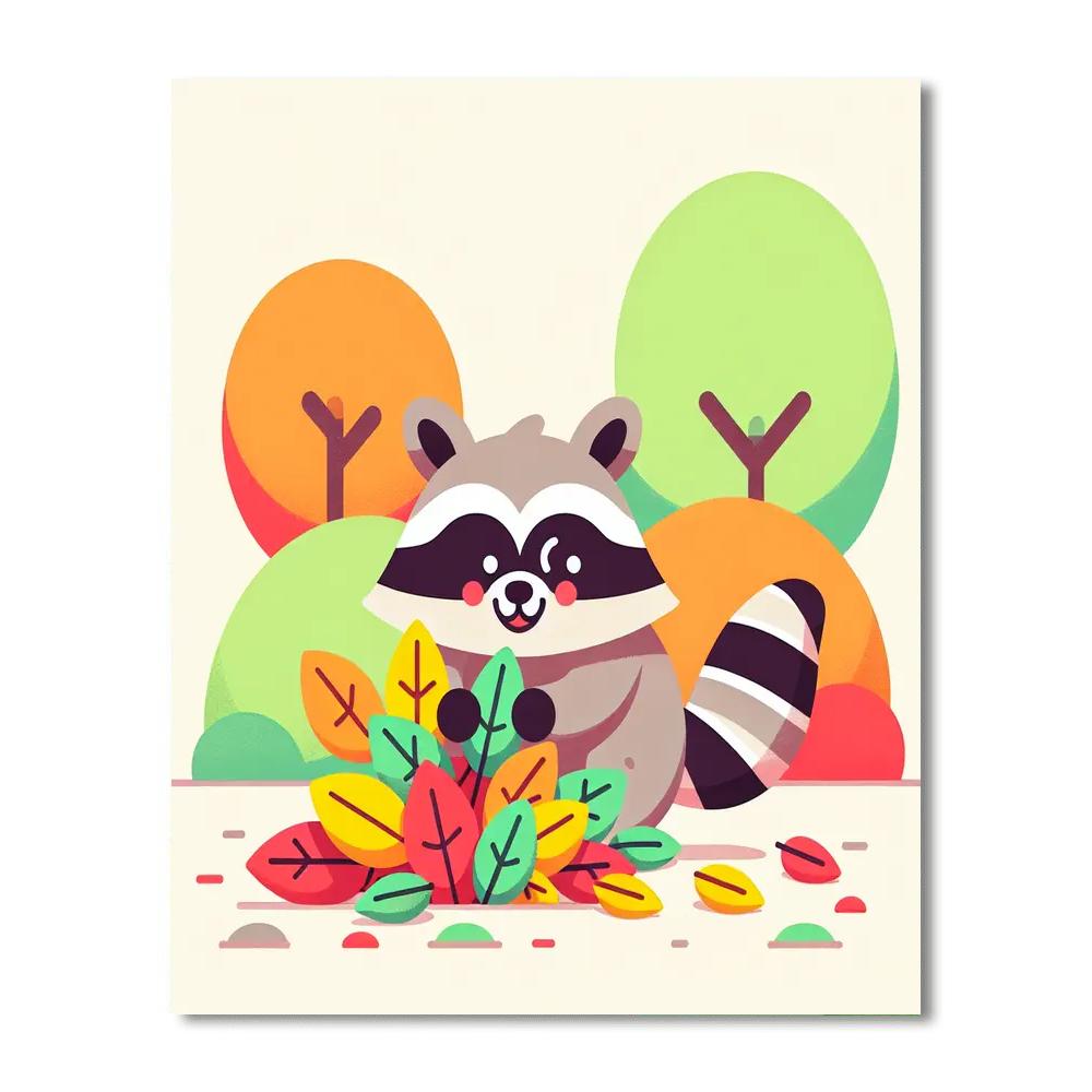 Wacky Raccoon Number Painting