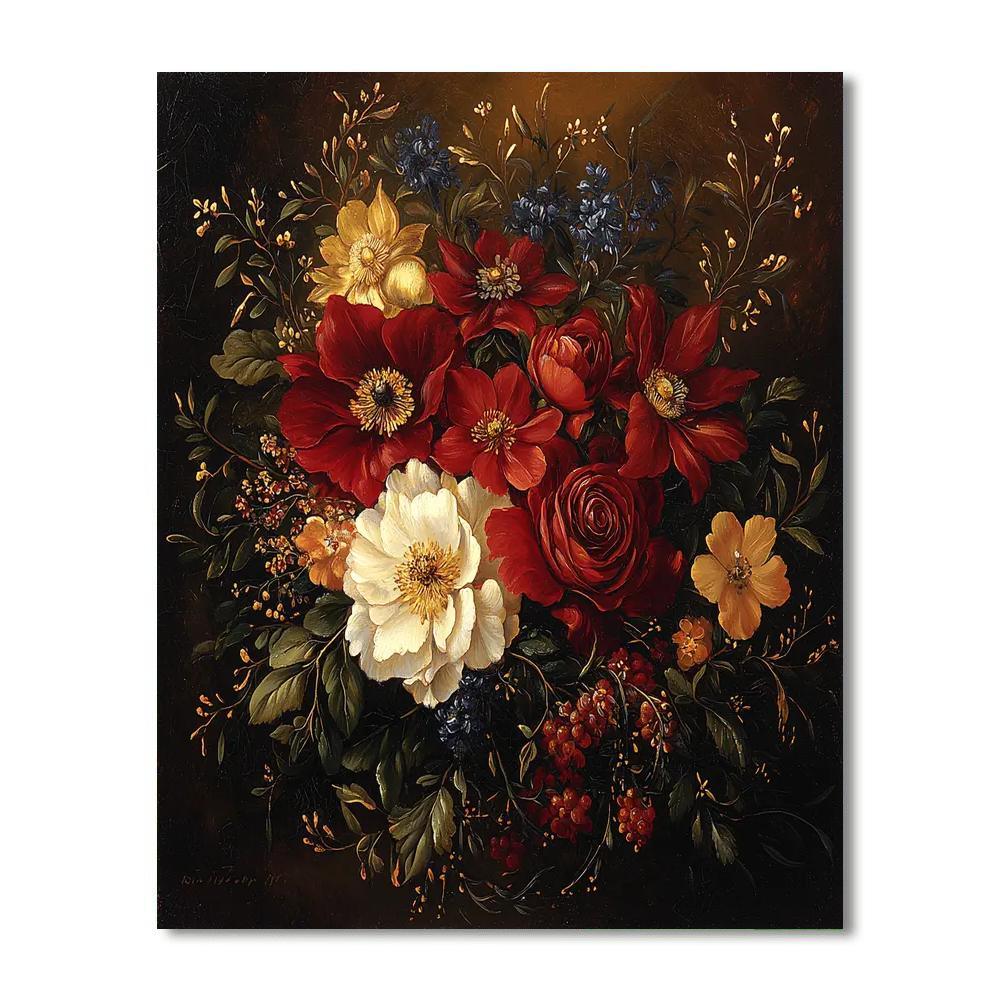 Rembrandt Inspired Rembrandt's Regal Flora  DIY Paint By Numbers