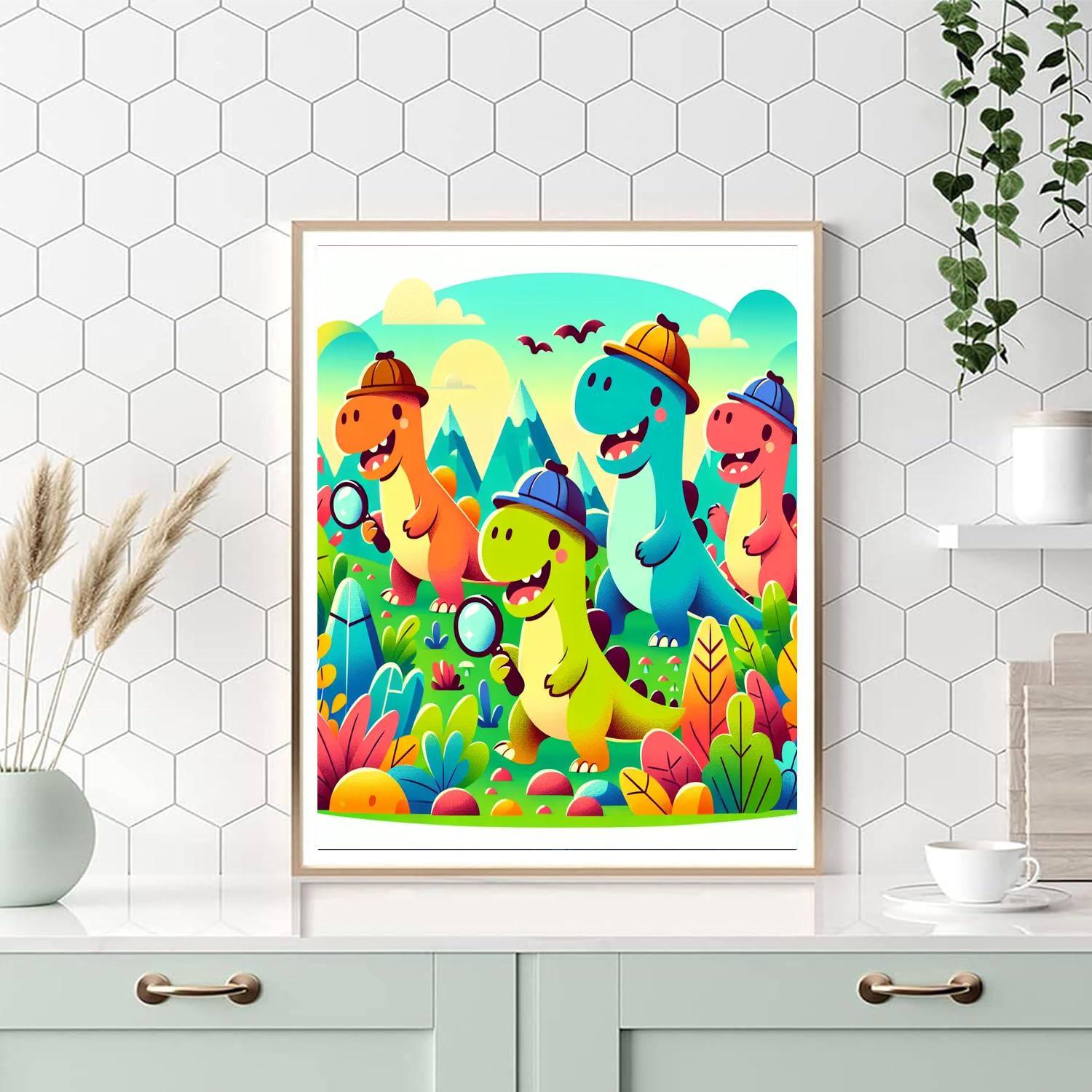 Dinosaur Detective Club Paint By Numbers Art