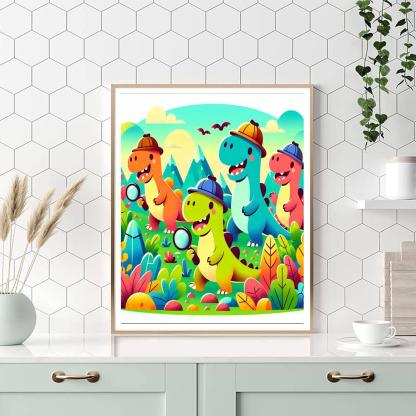Dinosaur Detective Club Paint By Numbers Art