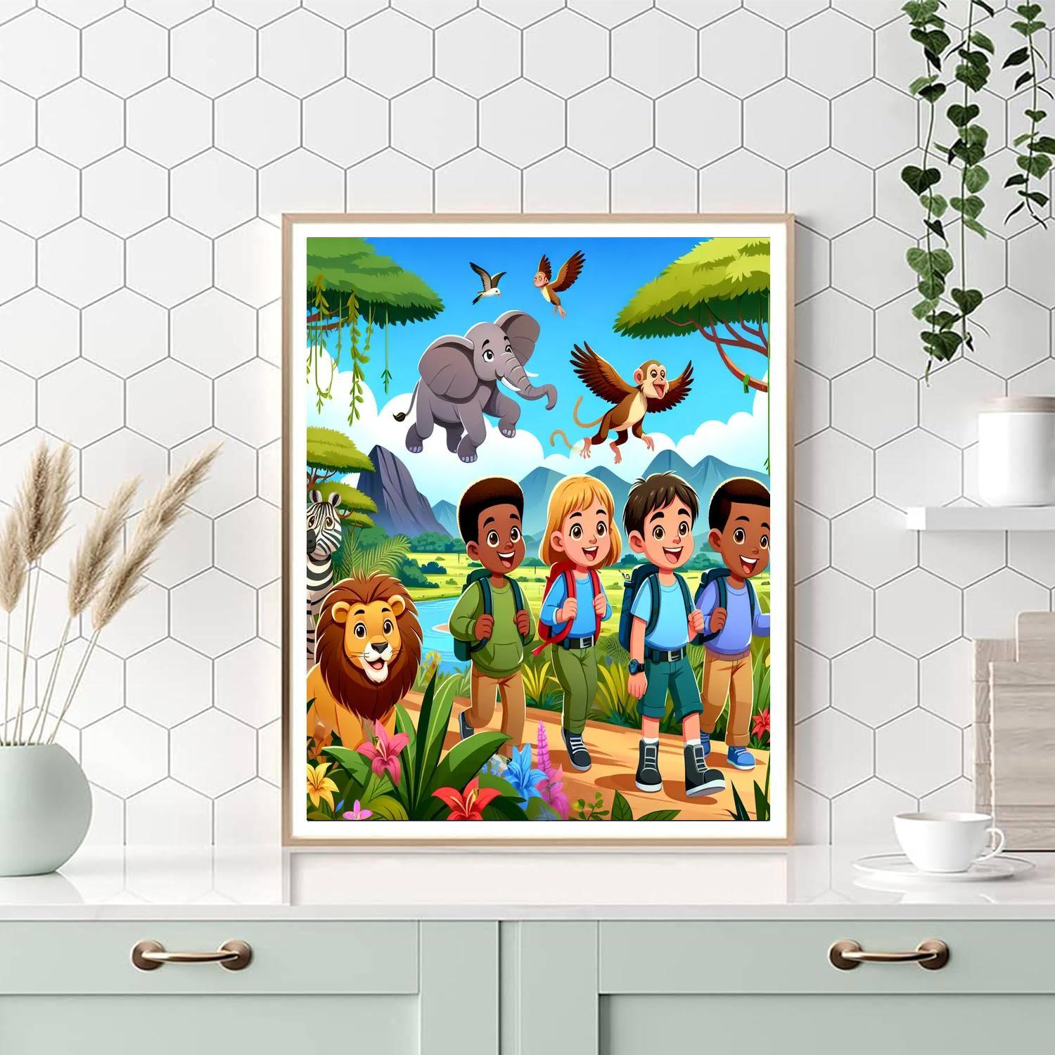 Wildlife Jungle Quest Painting Number Kit