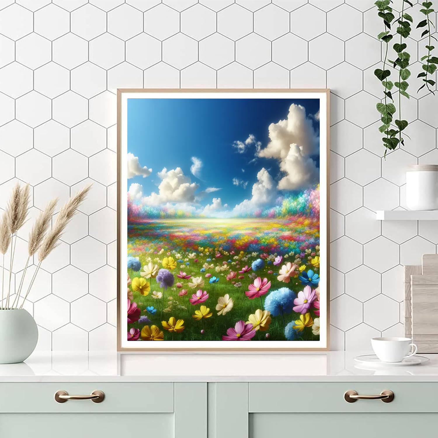 Sunny Flower Field Number Painting