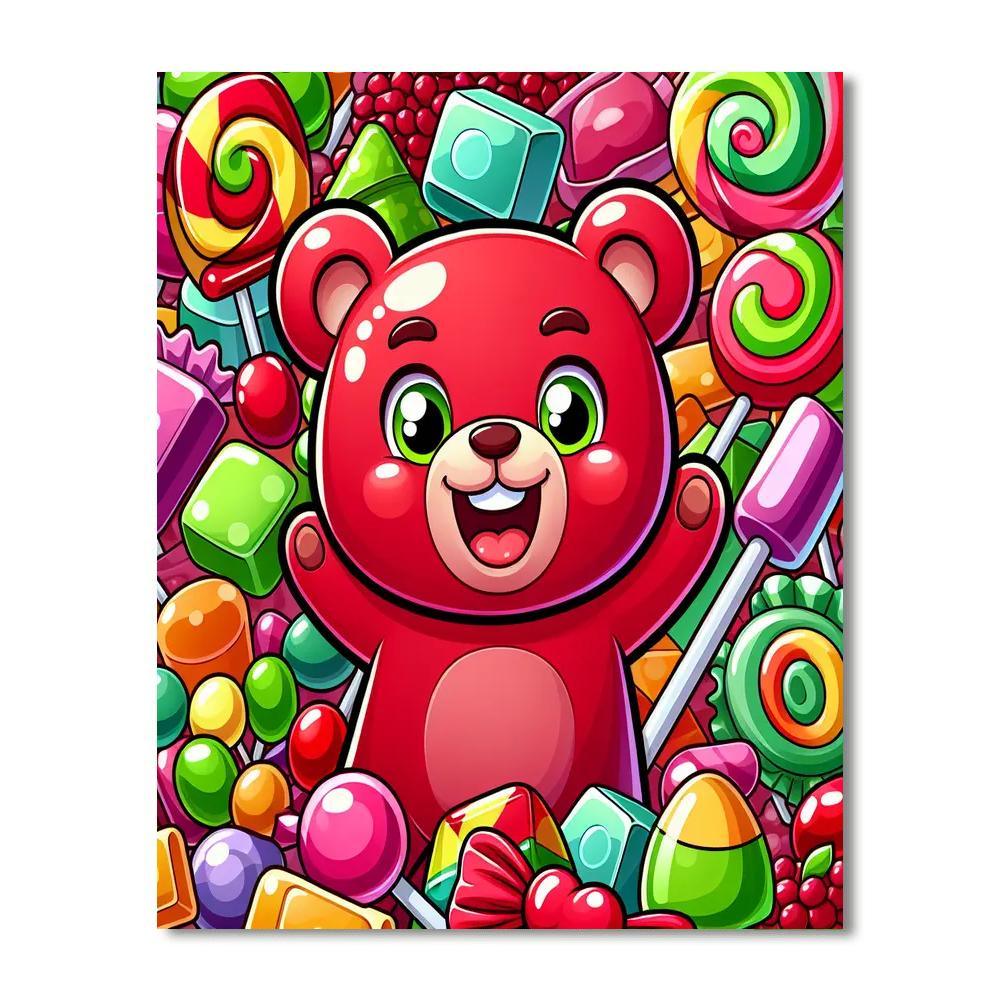 Playful Gummy Bear DIY Paint By Numbers