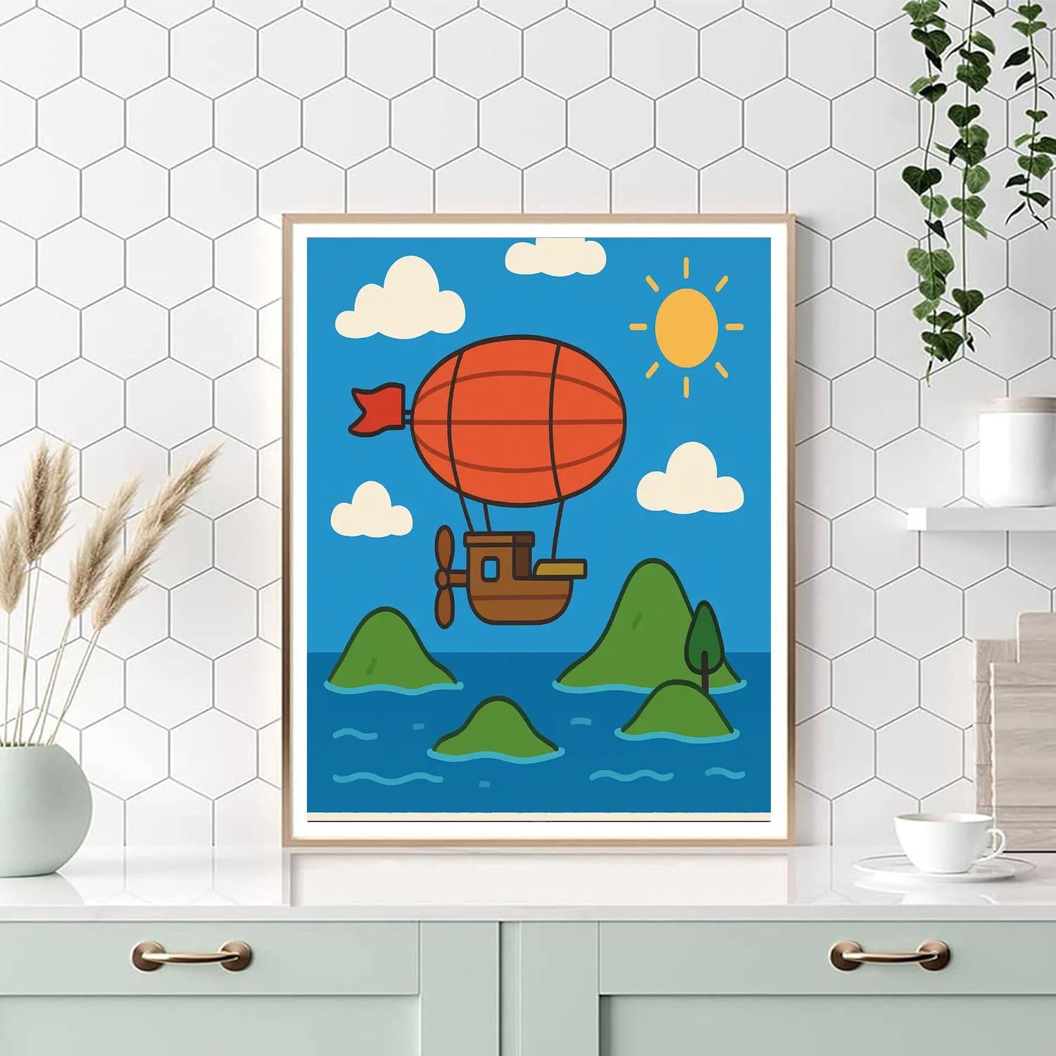 Skybound Airship Adventure Paint By Numbers Art
