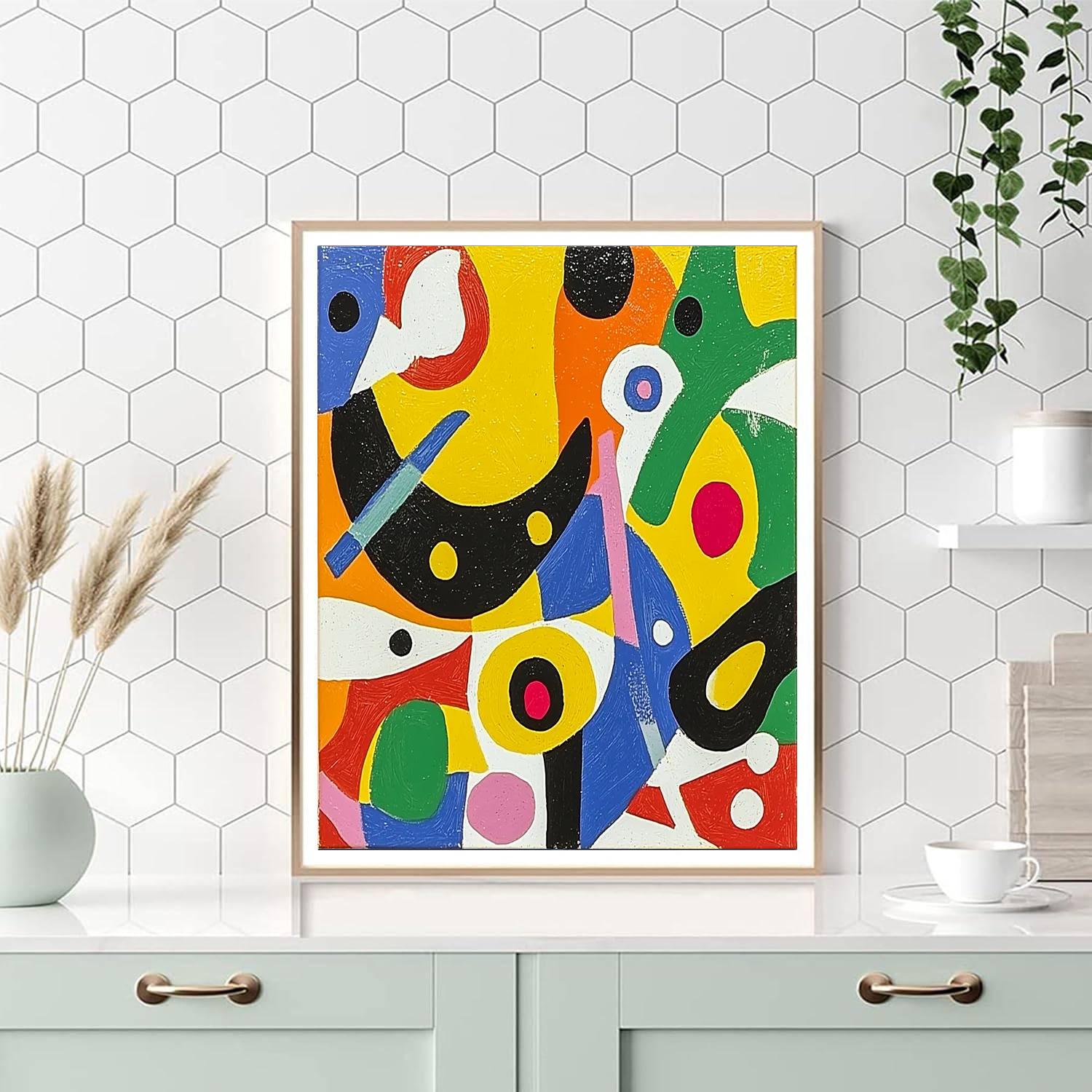 Joan Miró Inspired Playful Dynamics  Number Painting