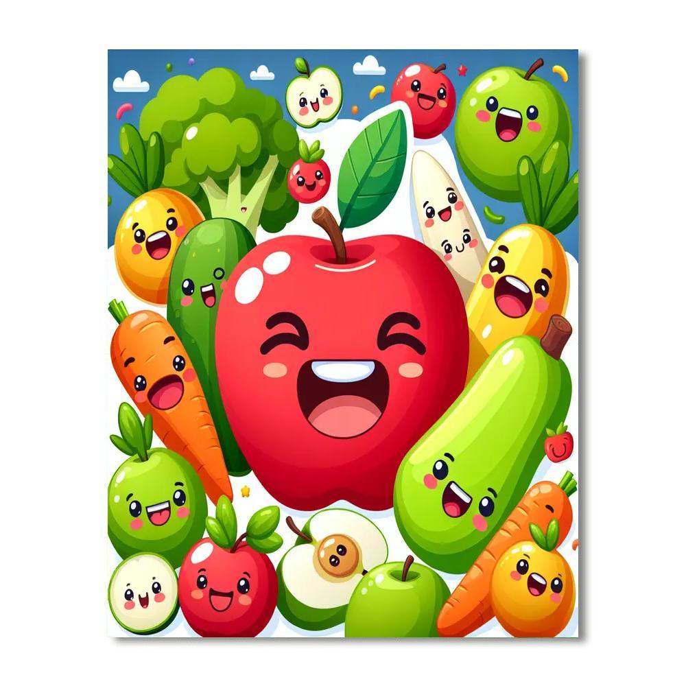 Funny Food Faces Paint By Numbers Kits