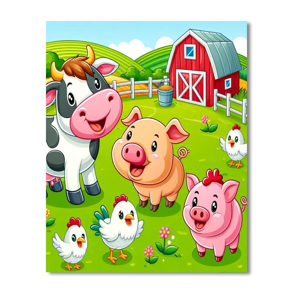 Animal Friends On The Farm Paint By Number