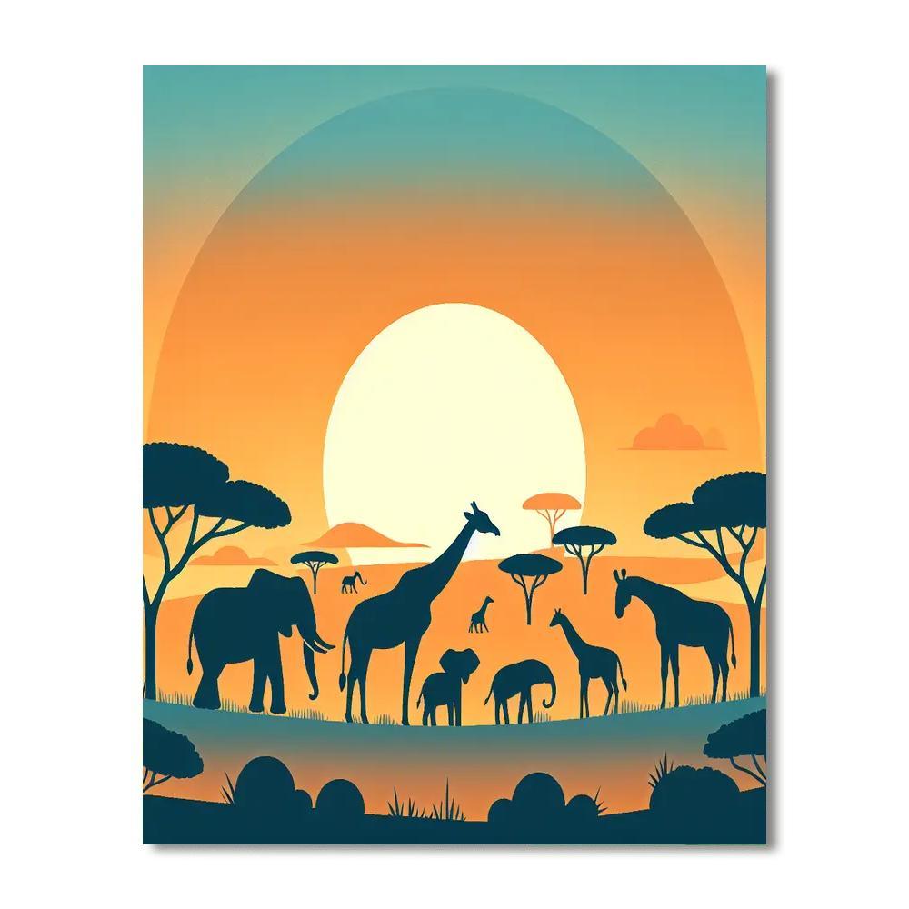 Savannah Sunset Serenade Paint By Numbers Art
