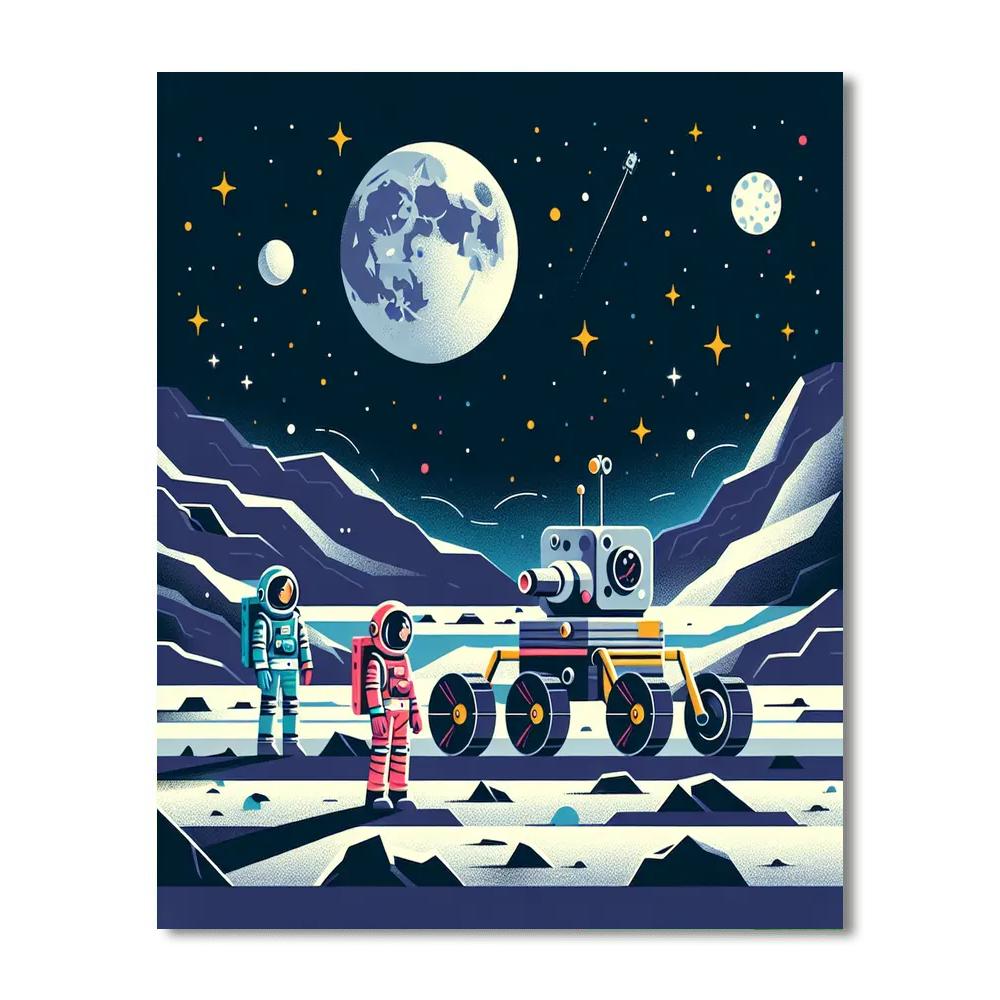 Lunar Rover Exploration DIY Paint By Numbers