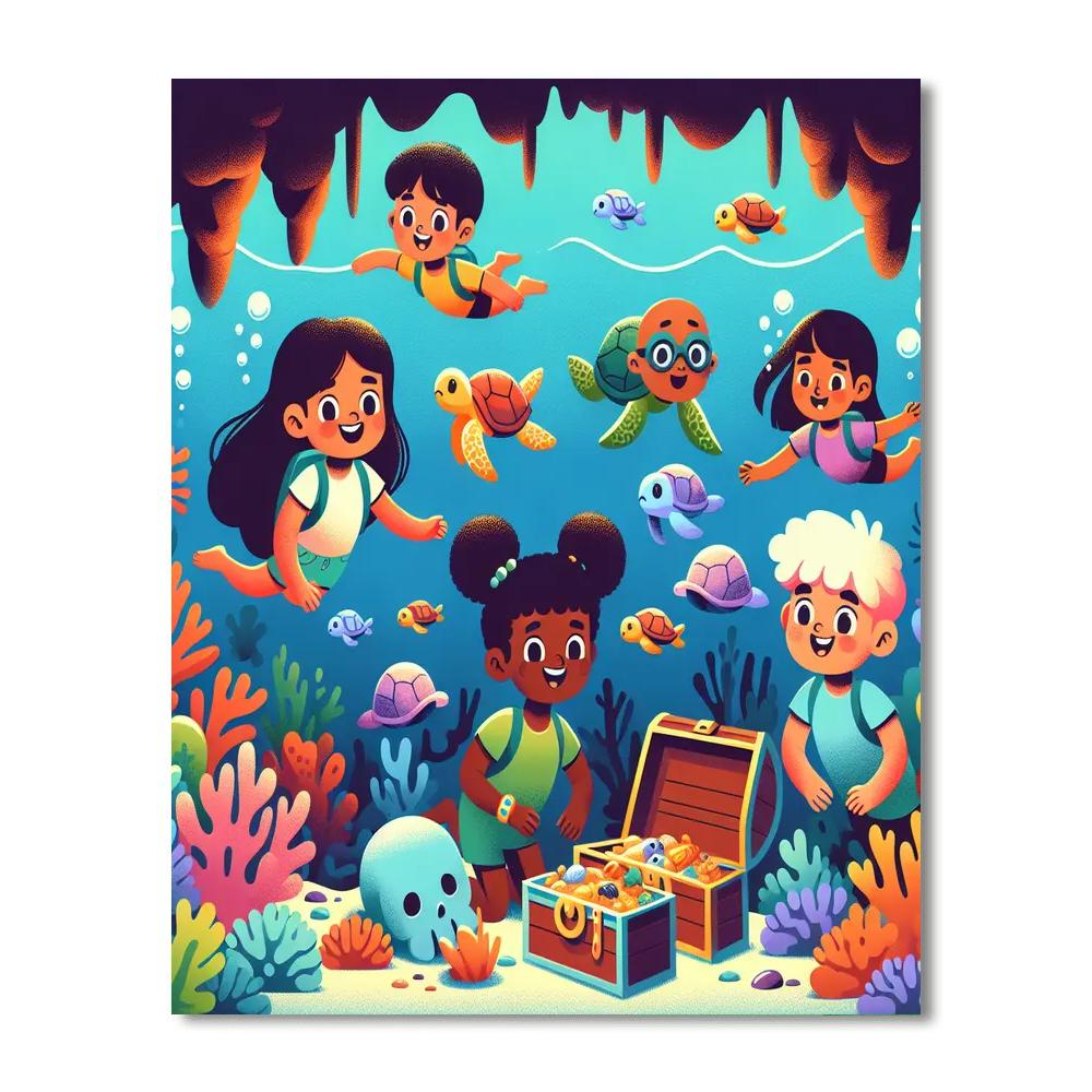 Charming Coral Caves Numbered Painting Kits