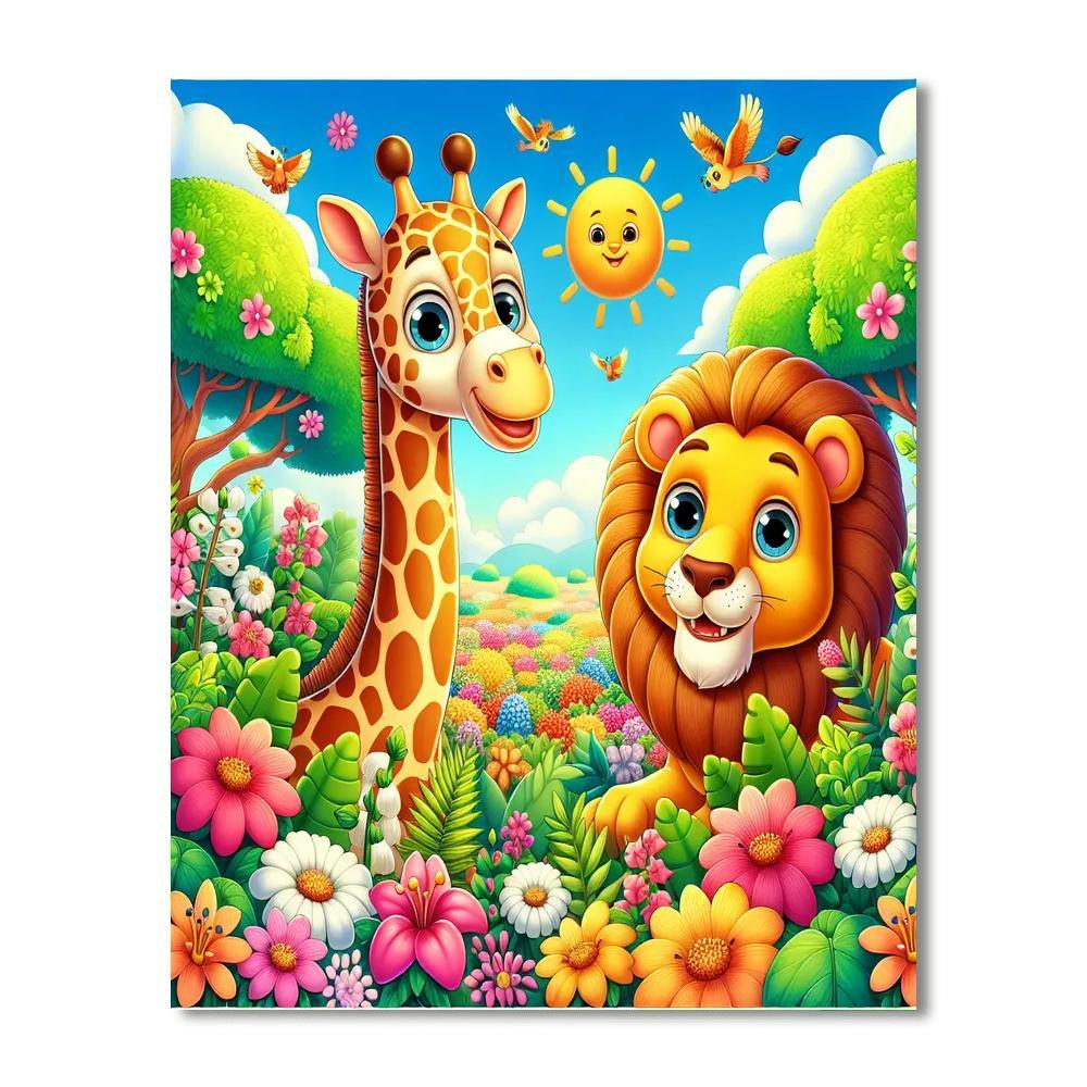 Rainbow Animal Adventures Painting Number Kit