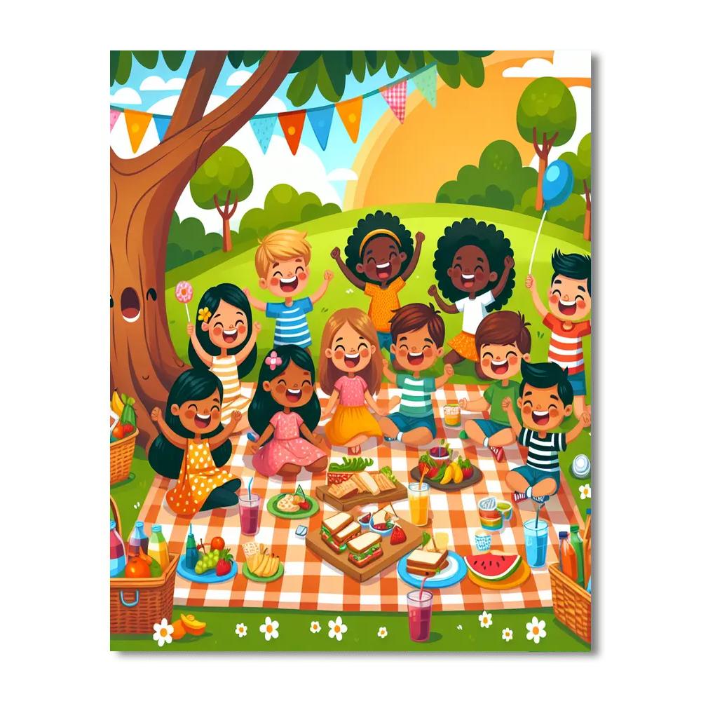 Happy Picnic Party DIY Paint By Numbers