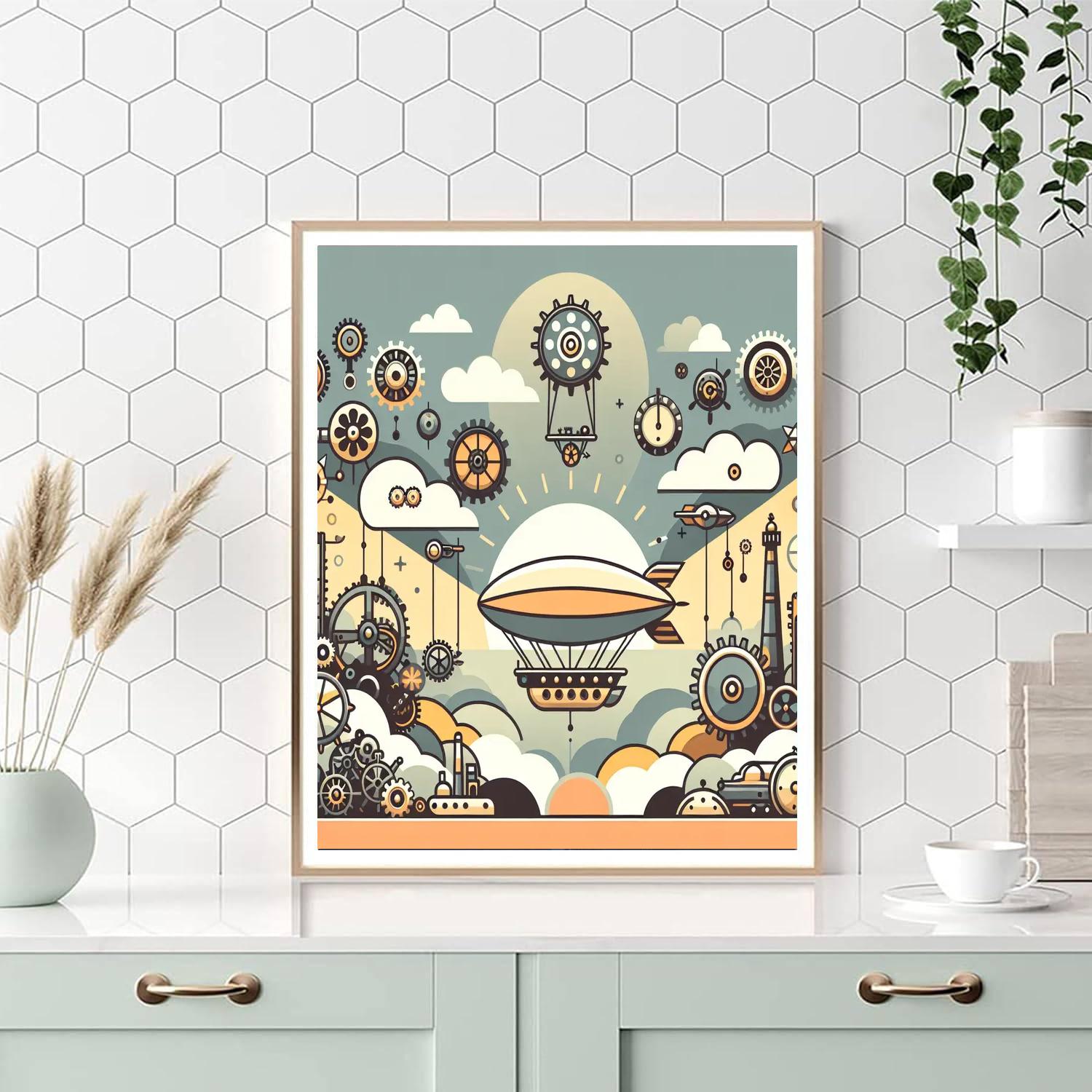 Steampunk Sky Adventure Paint By Number