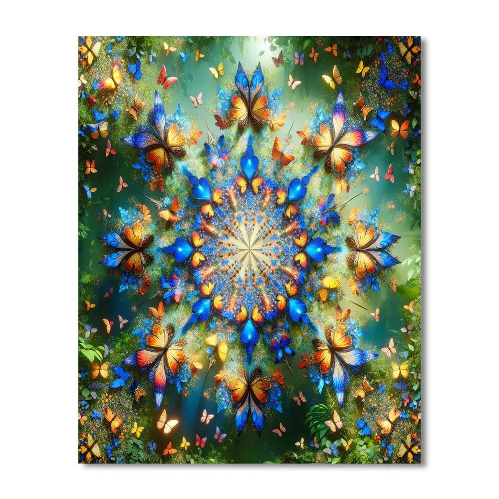 Vivid Butterfly Kaleidoscope Numbered Painting Kits