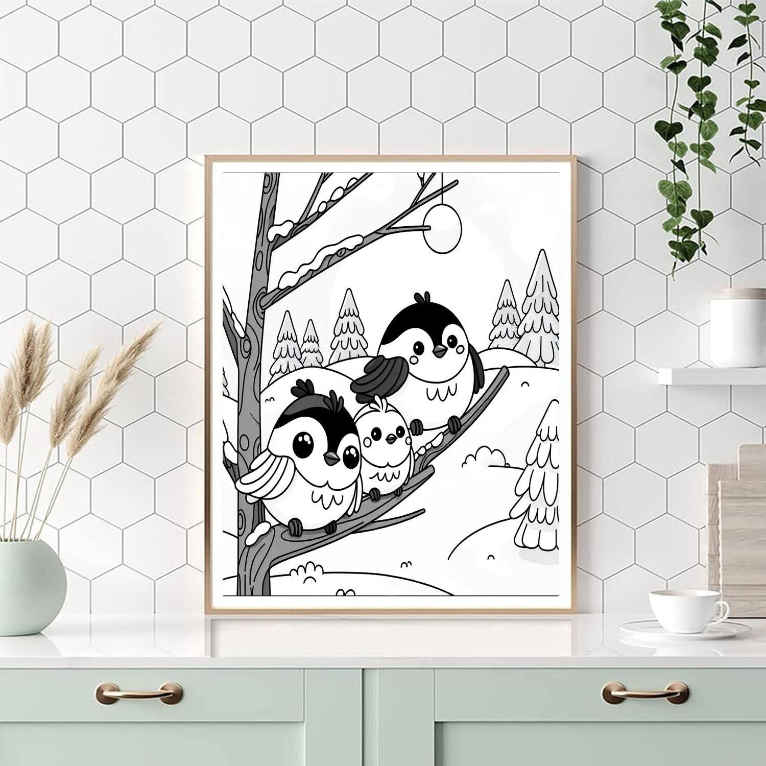 Cheerful Chickadees Paint By Number