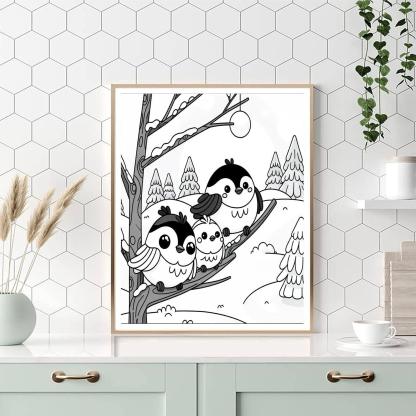 Cheerful Chickadees Paint By Number