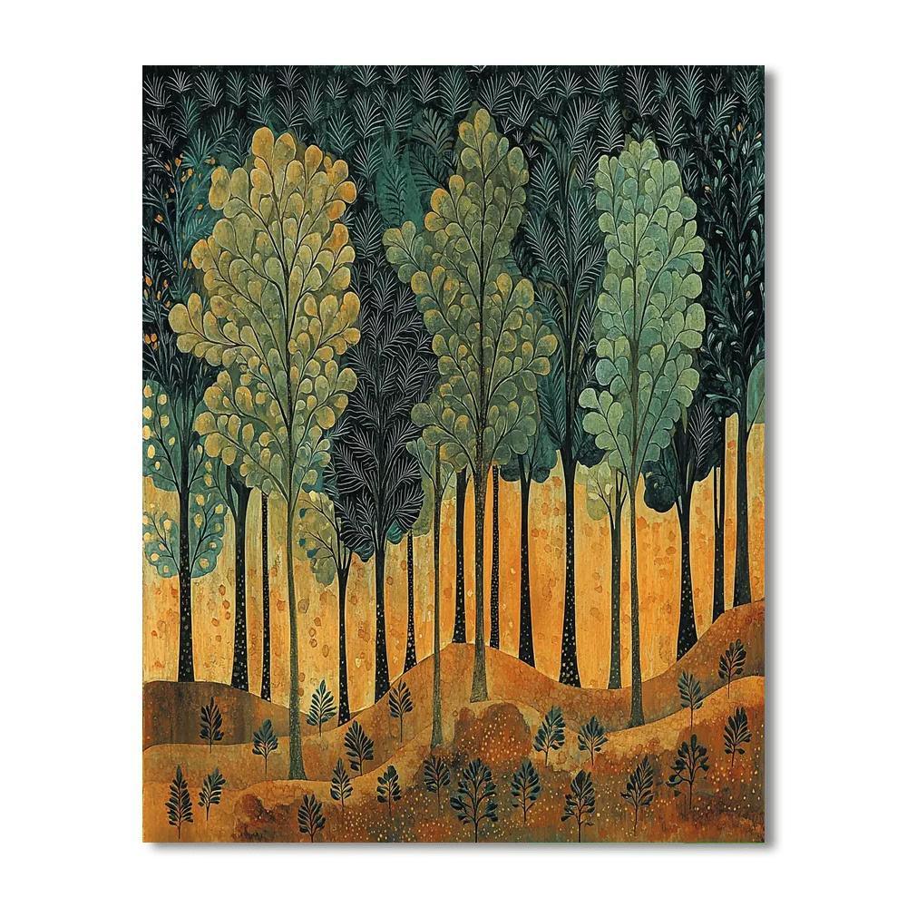 Nandalal Bose Inspired Echoes Of Ancient Forests  DIY Paint By Numbers