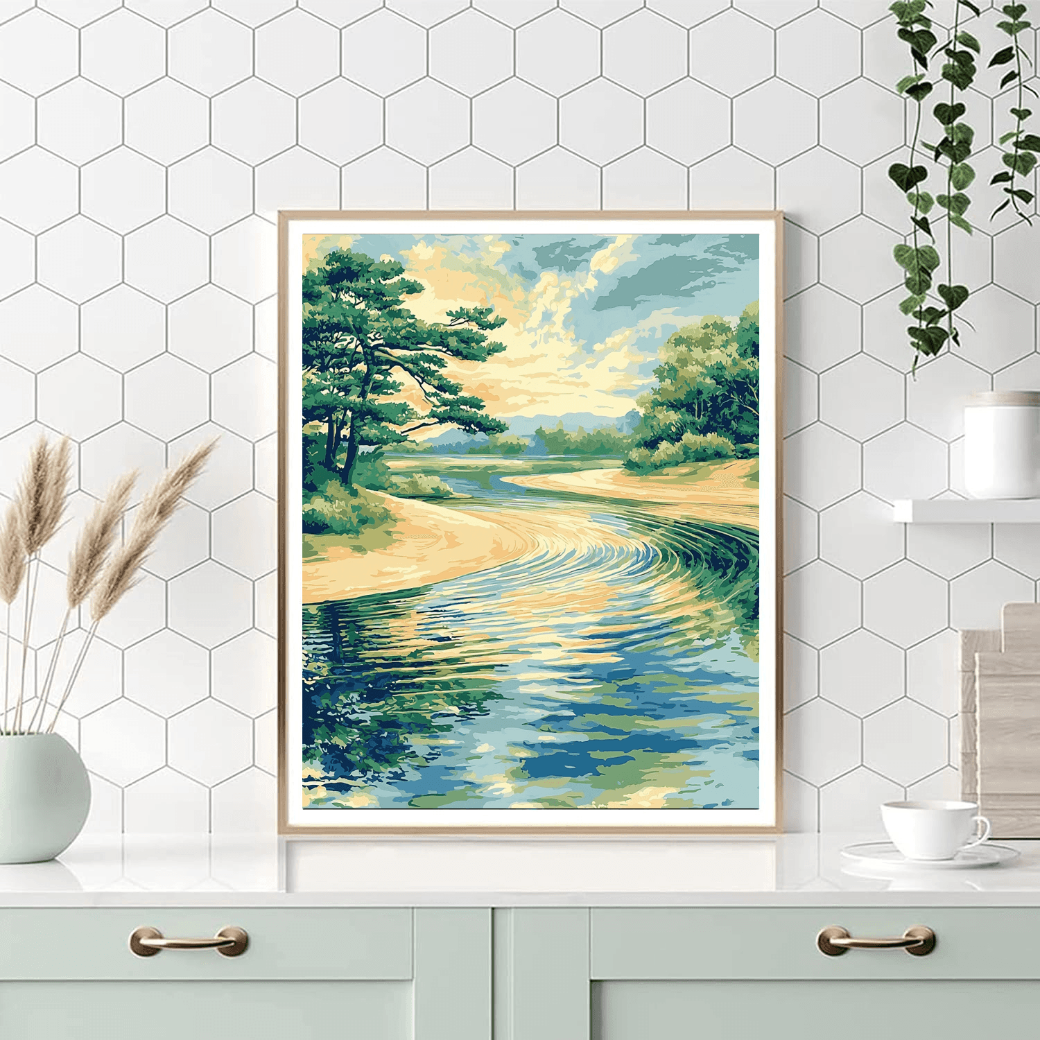 Katsushika Hokusai Inspired Soothing Zen Garden  Paint By Number