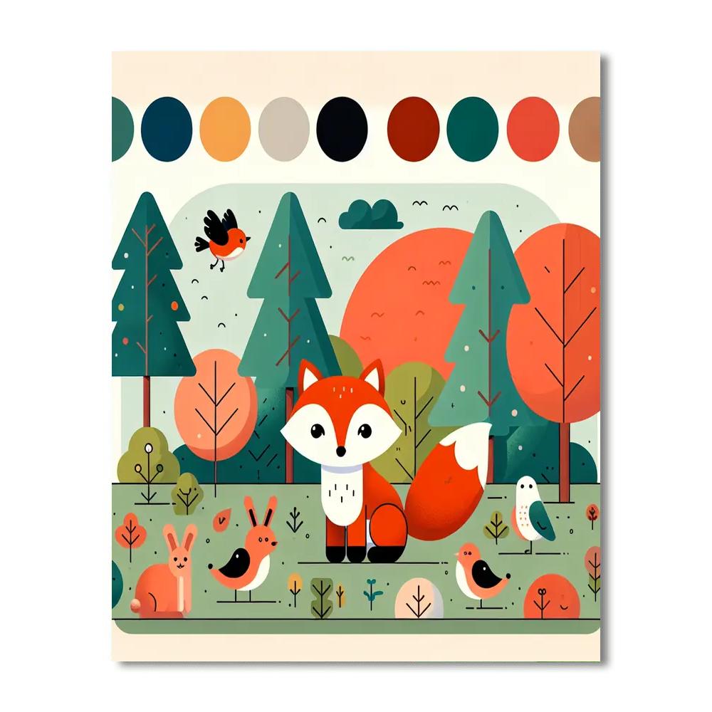 Friendly Fox's Forest Friends Numbered Painting Kits