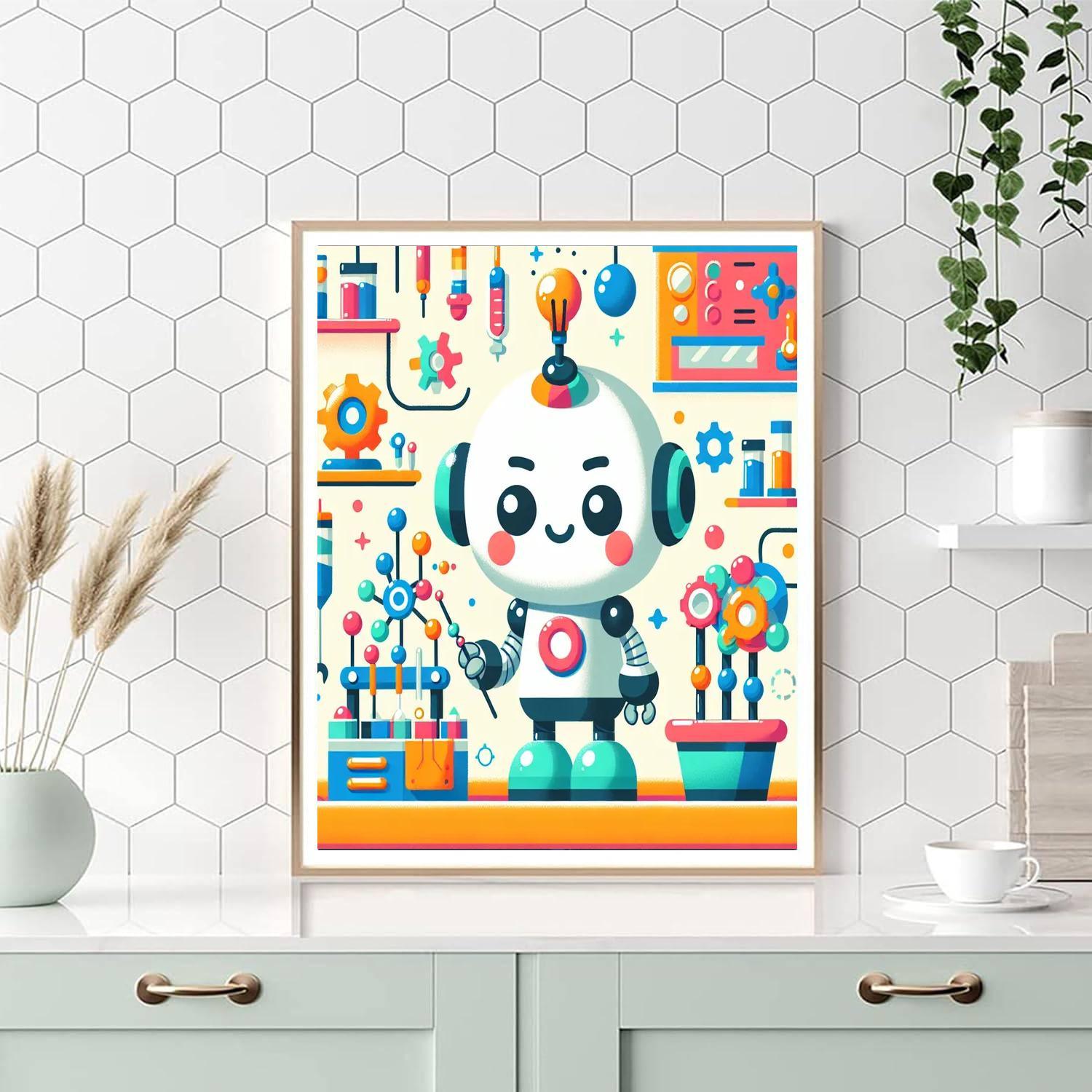 Creative Robot City Painting Number Kit