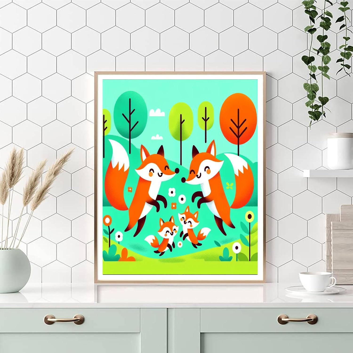 Fantastic Fox Family Painting Number Kit