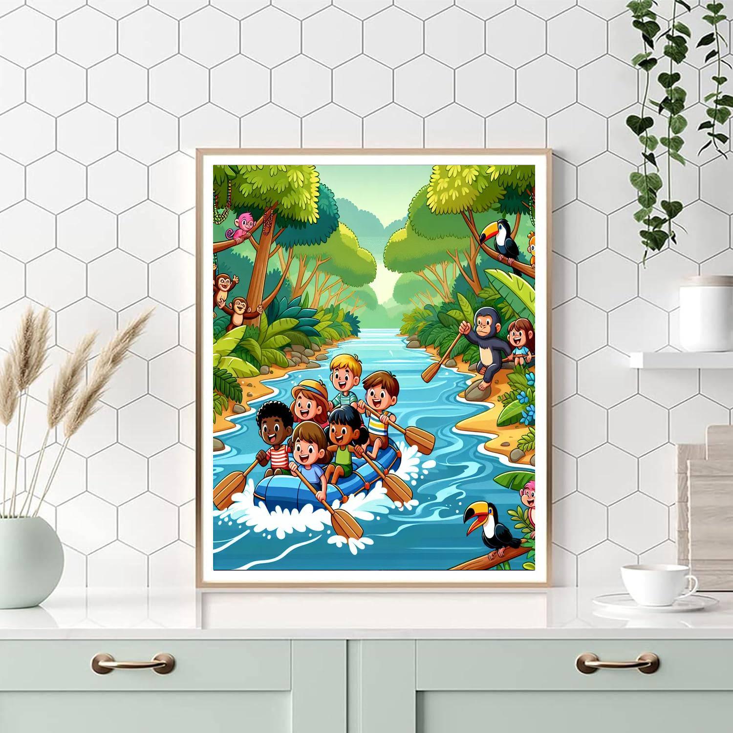 Jungle River Escape Painting By Numbers Kit